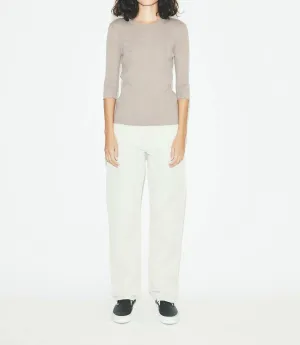 Poor Boy Rib Top In Heather Taupe