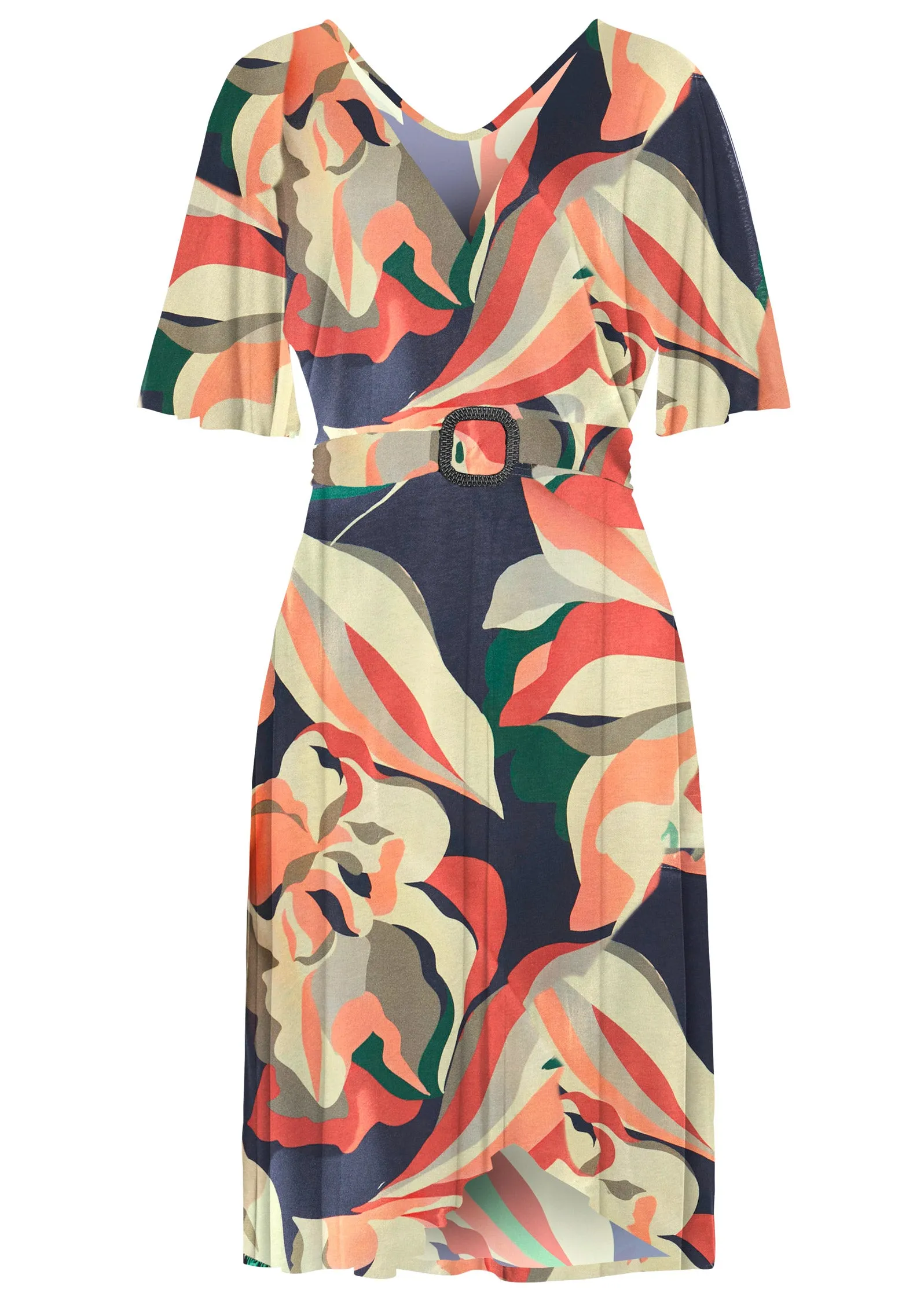 Print Midi Dress - Navy Multi