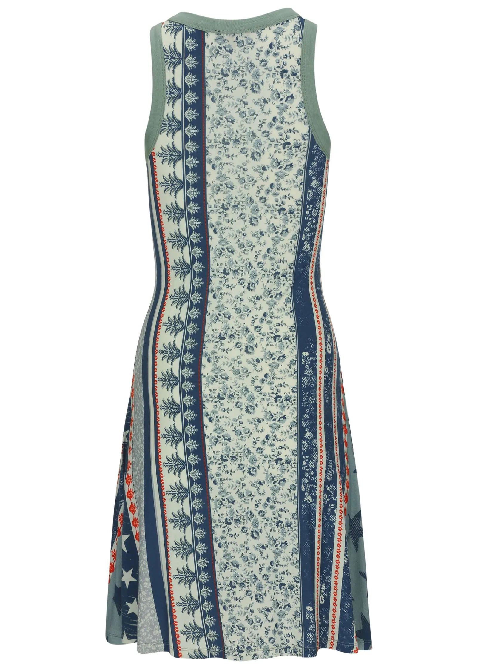 Printed Fit And Flare Dress - Americana Floral Star