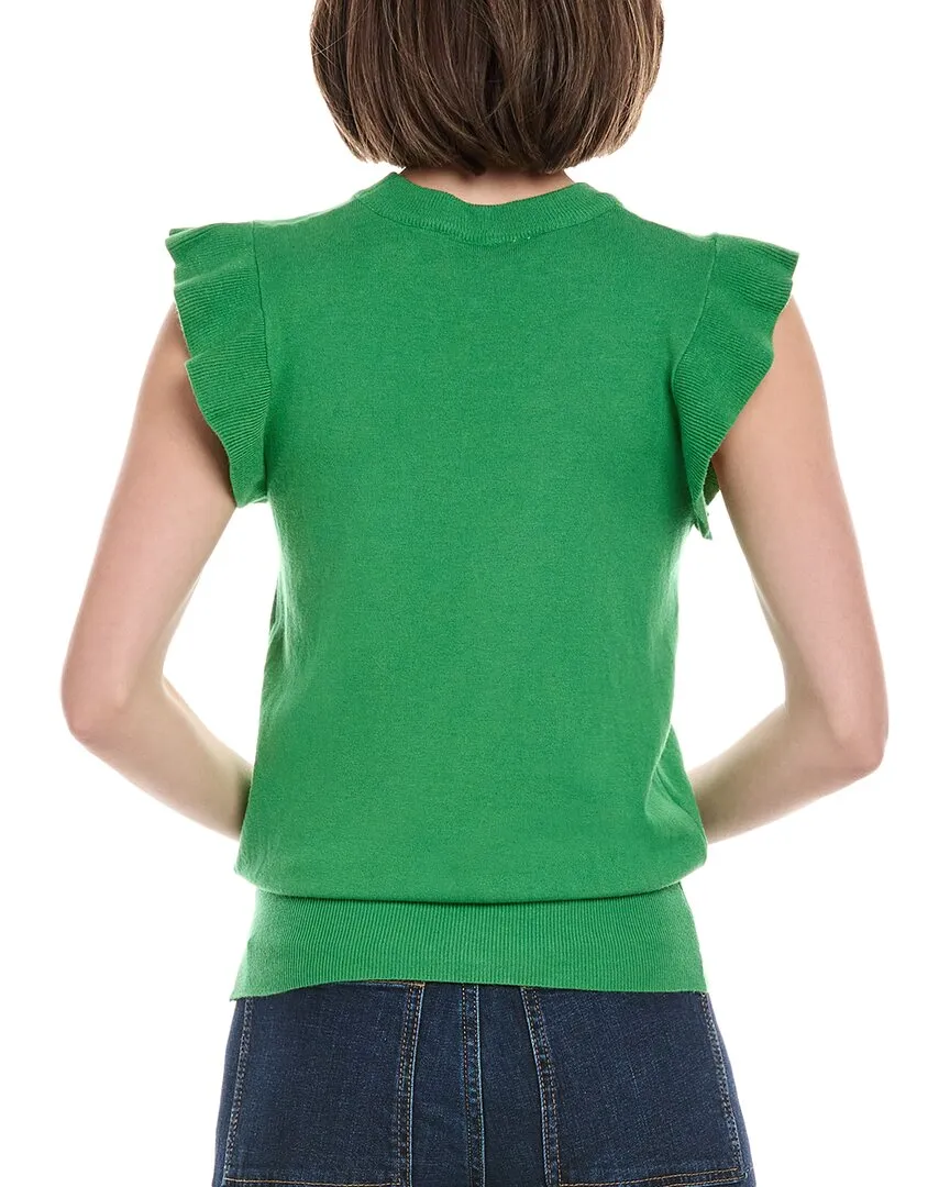 Rain   Rose Ruffle Sleeve Sweater