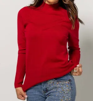 Red Funnel Neck Sweater