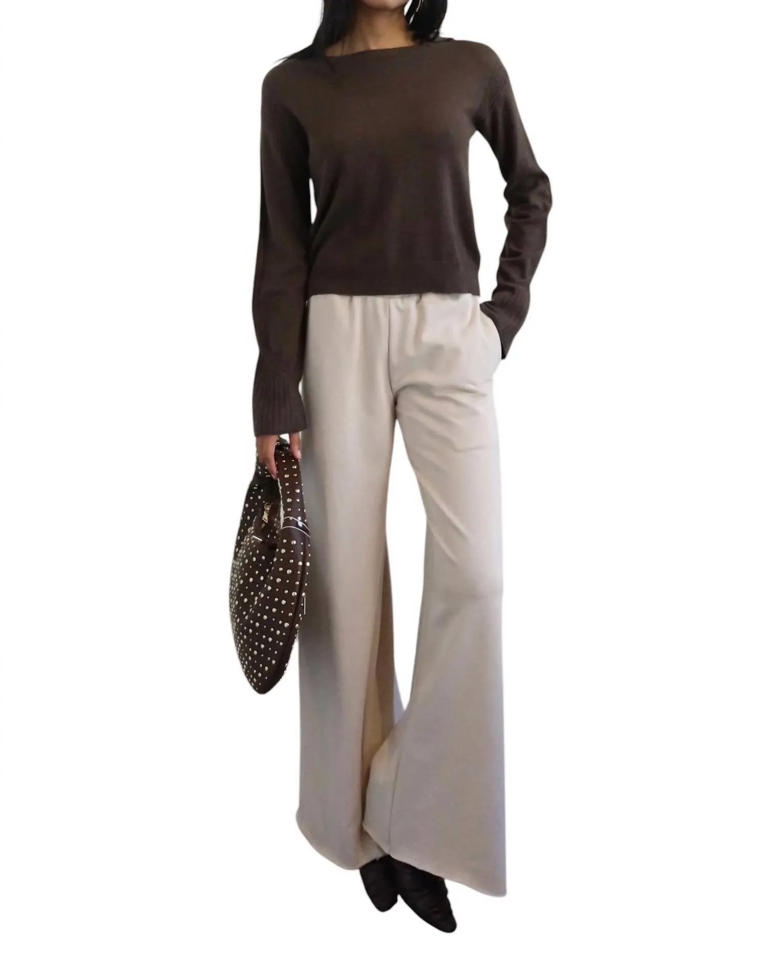 Relaxed Collar Polo Sweater In Olive