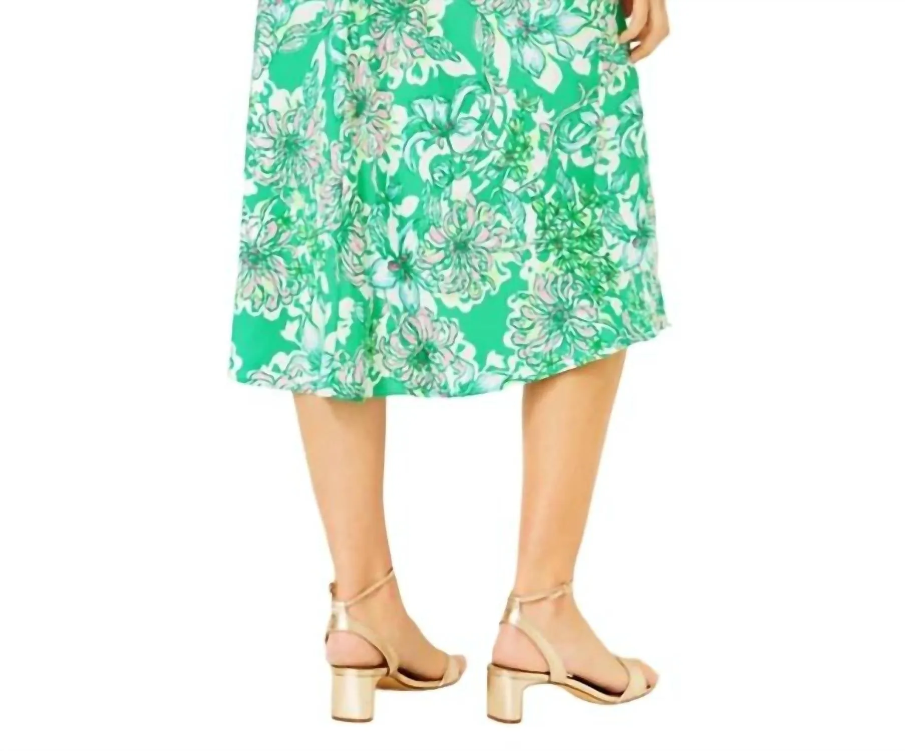 Rennox Midi Skirt In Spearmint Blossom Views