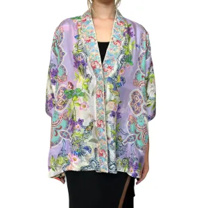 Reversible Yena Kimono In Le Jardin Scarf Print