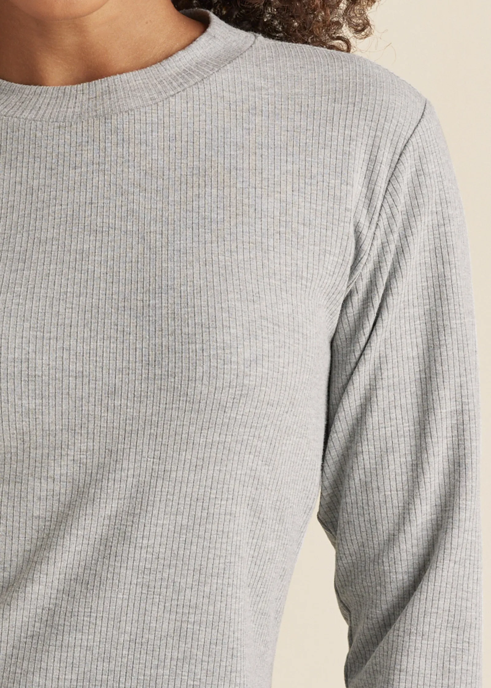 Ribbed T-Shirt Dress - Heather Grey