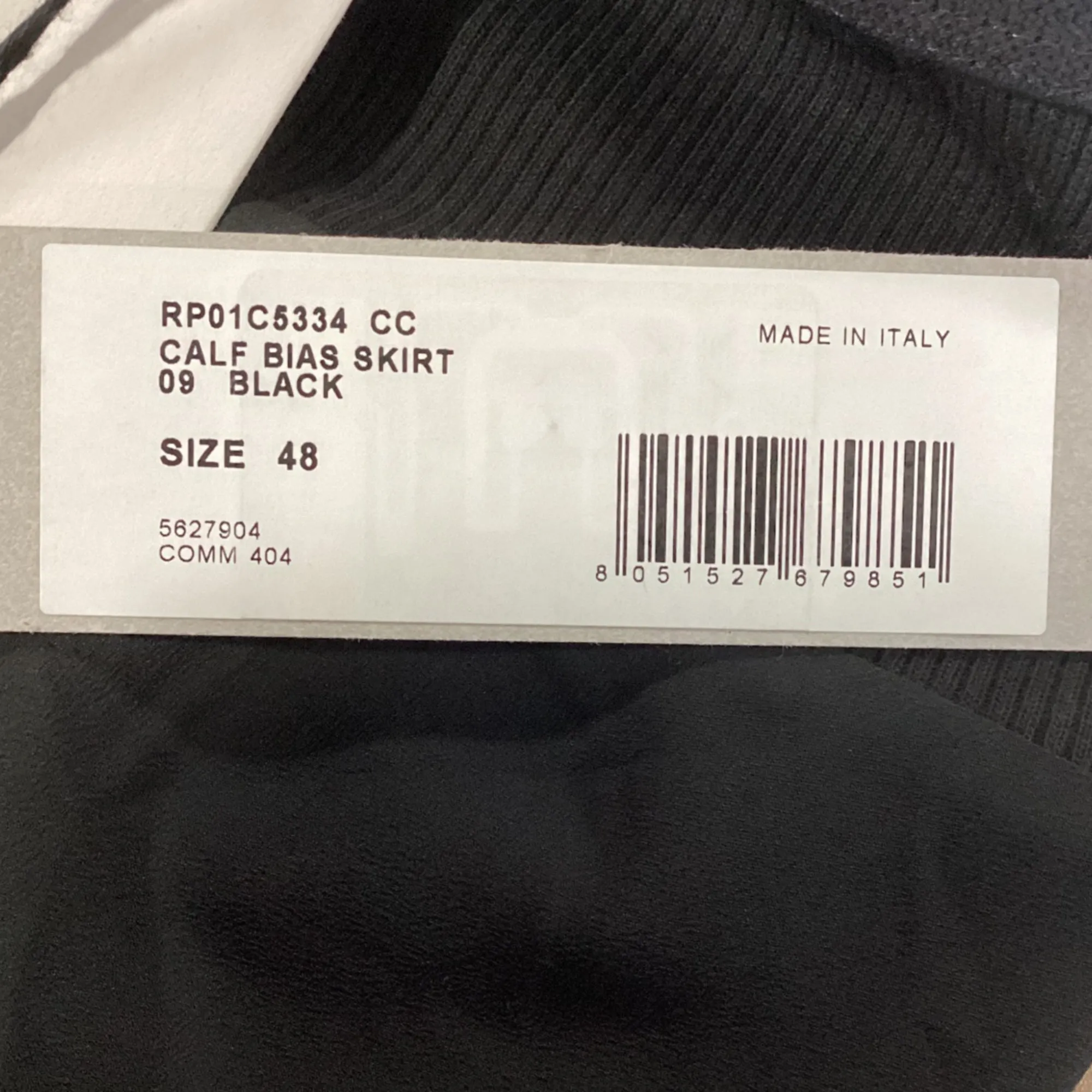 Rick Owens Calf Bias Midi Skirt in Black Acetate