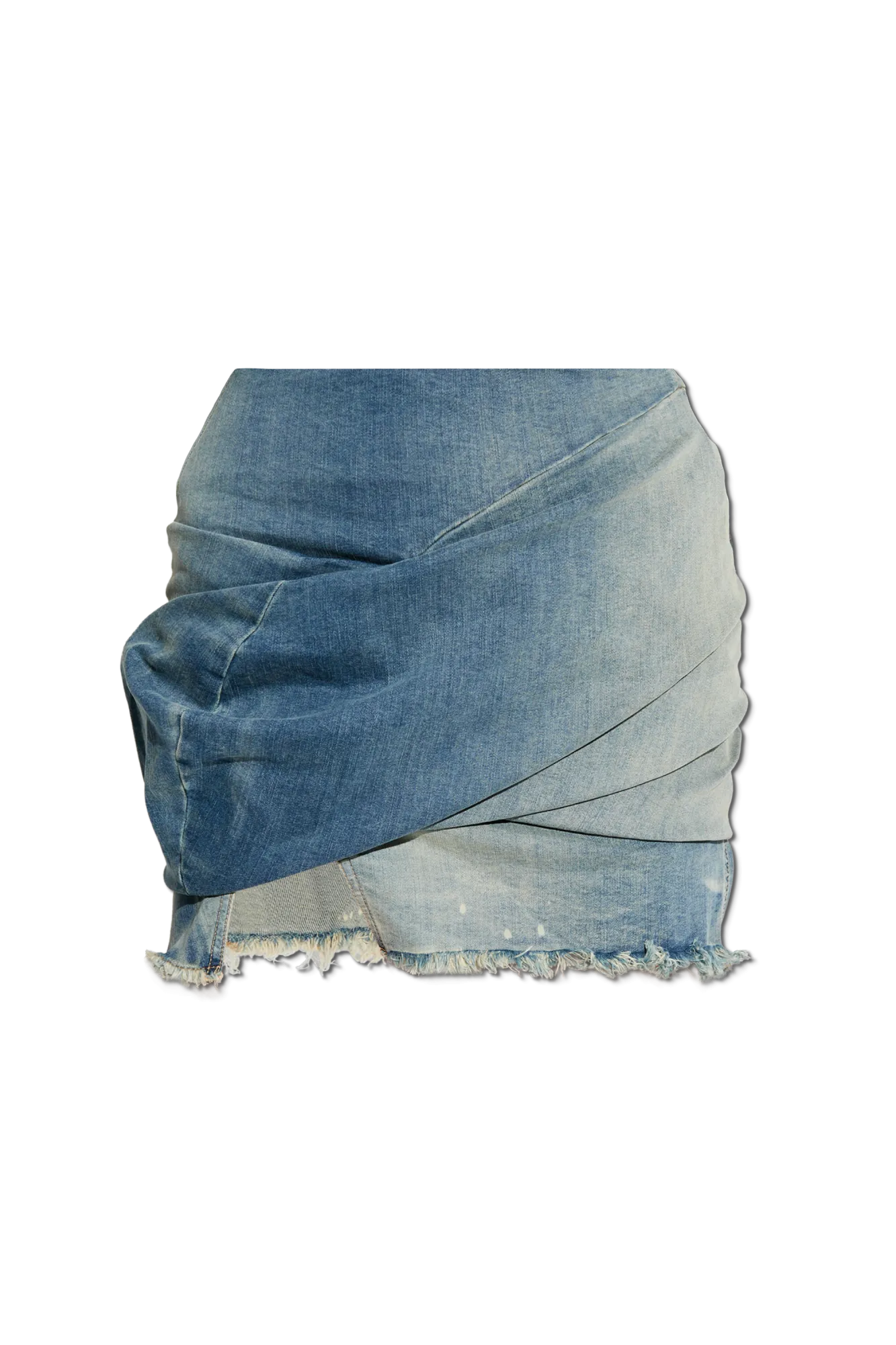 Rick Owens Drkshdw Denim Skirt Draped Mini