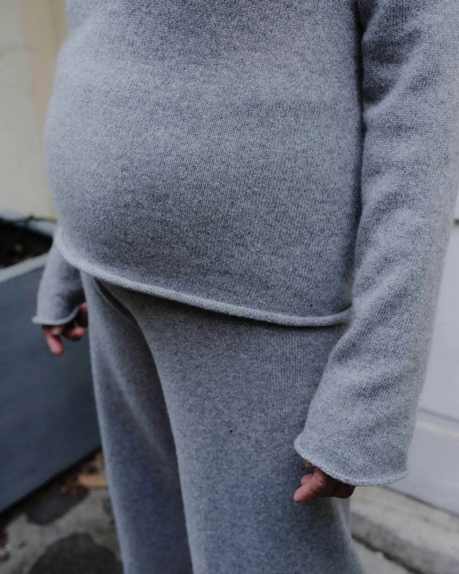 Rim Pullover Sweater In Grey Melange