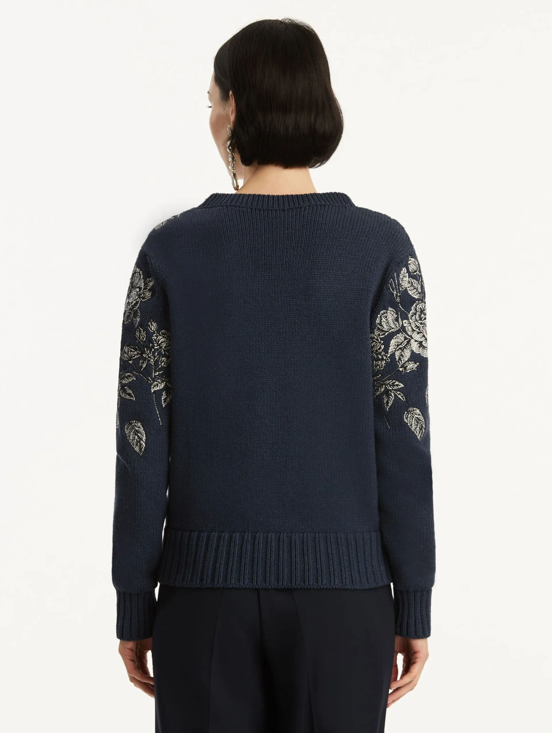 Rose Embroidered Pullover