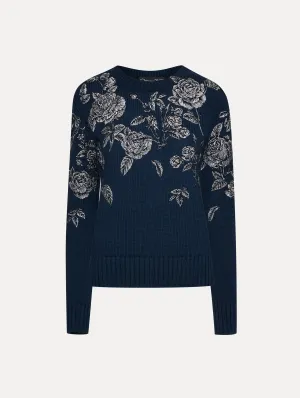 Rose Embroidered Pullover