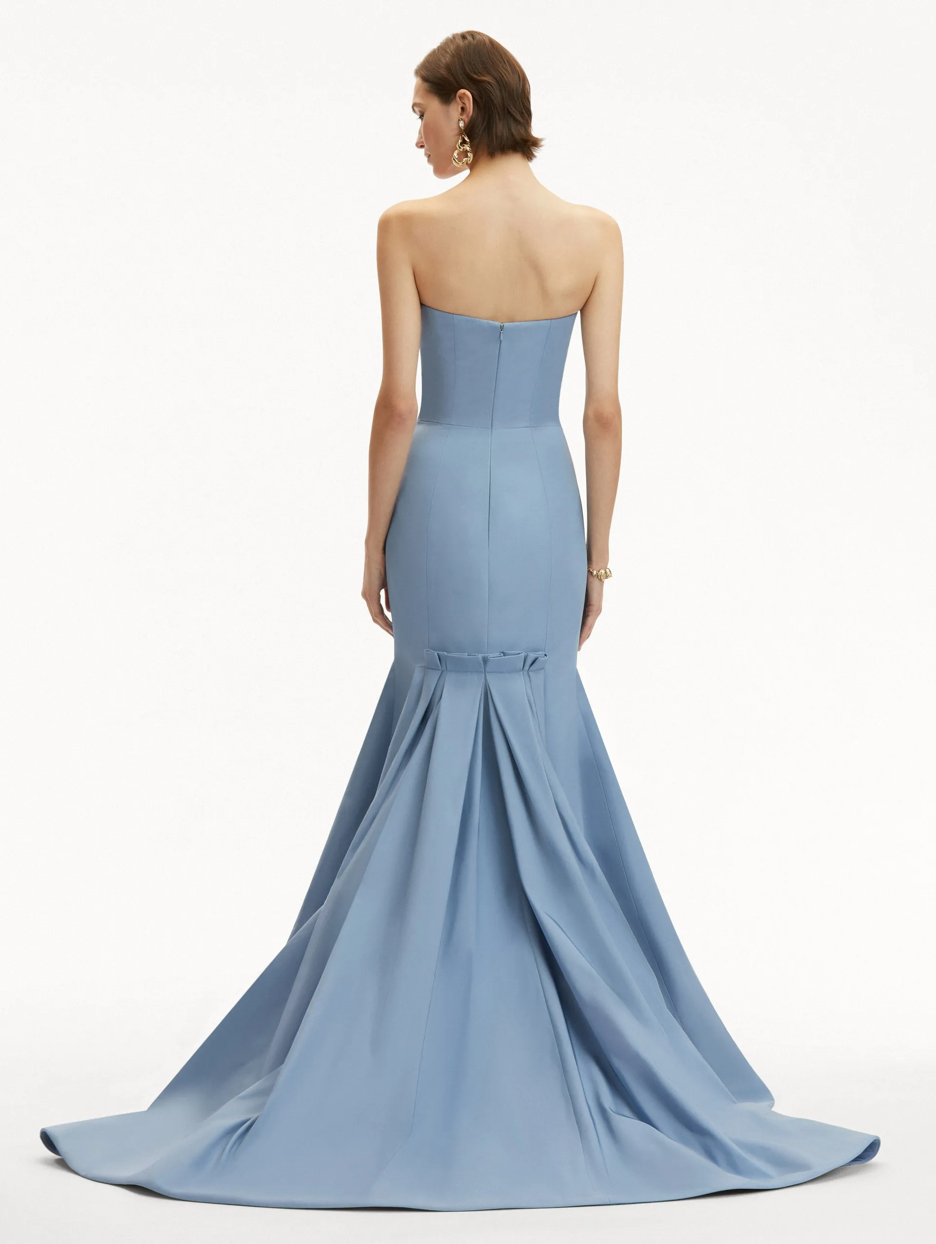 Rosette Faille Trumpet Gown