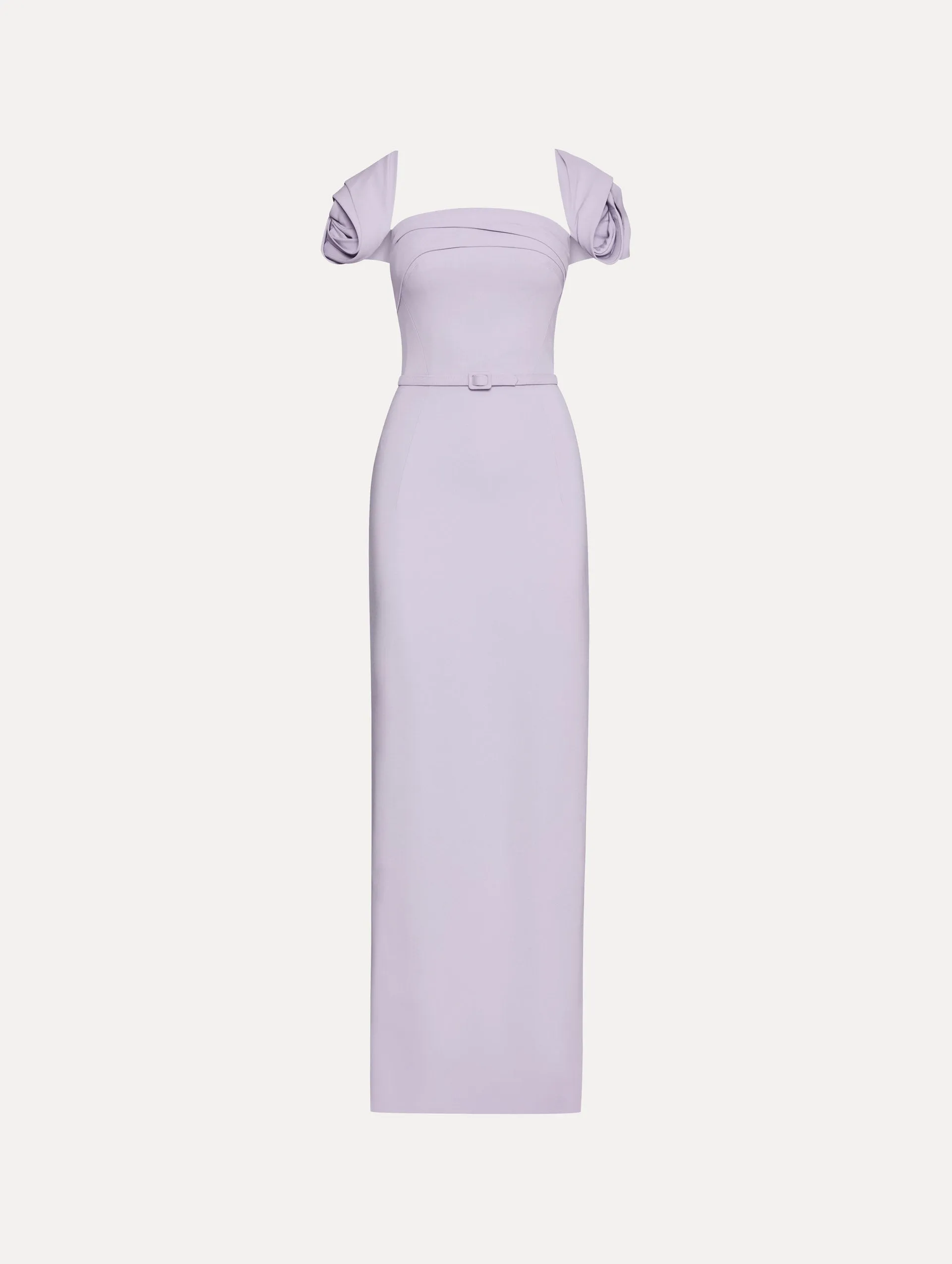Rosette Sleeve Column Gown