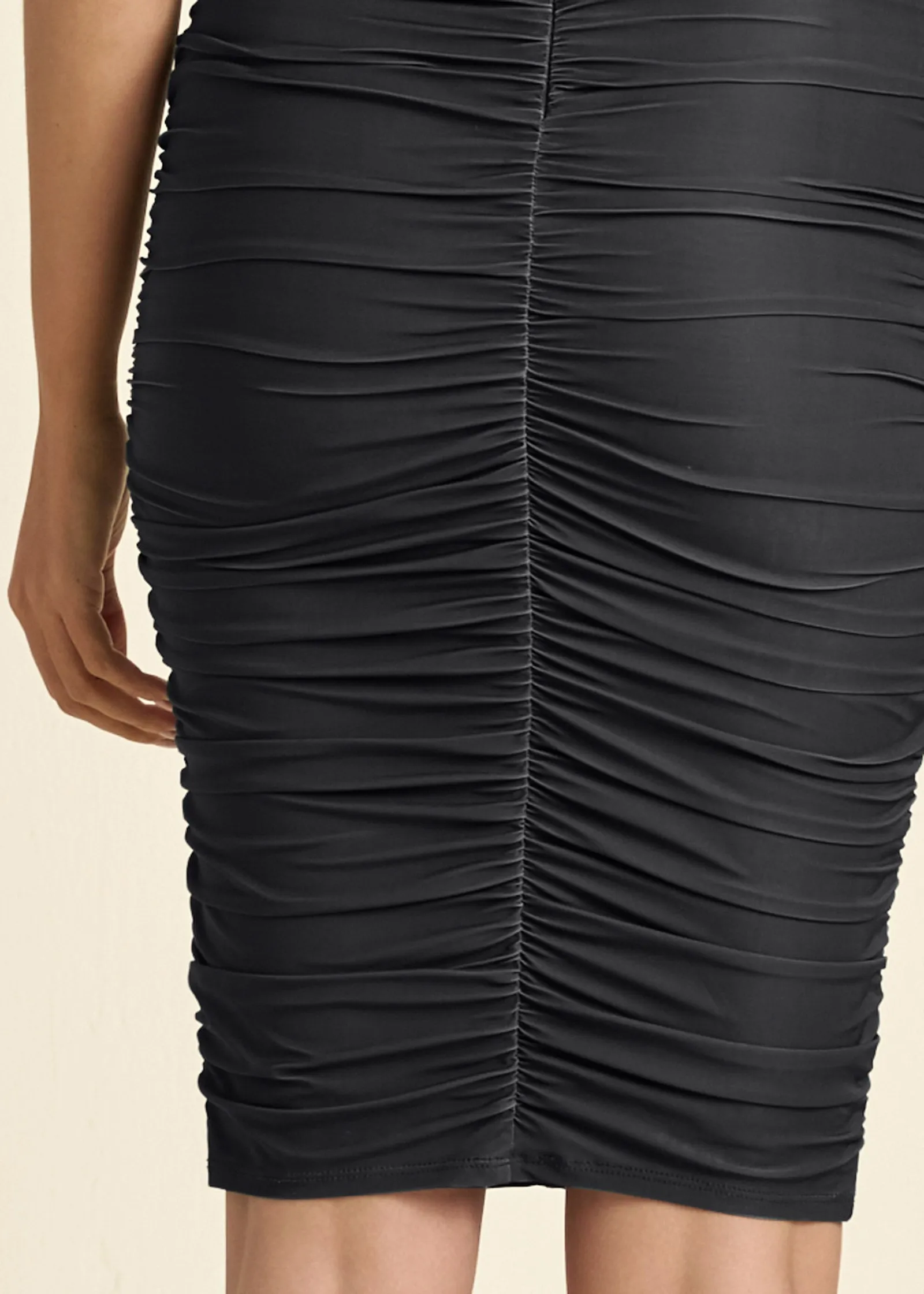 Ruched Mini Dress - Black