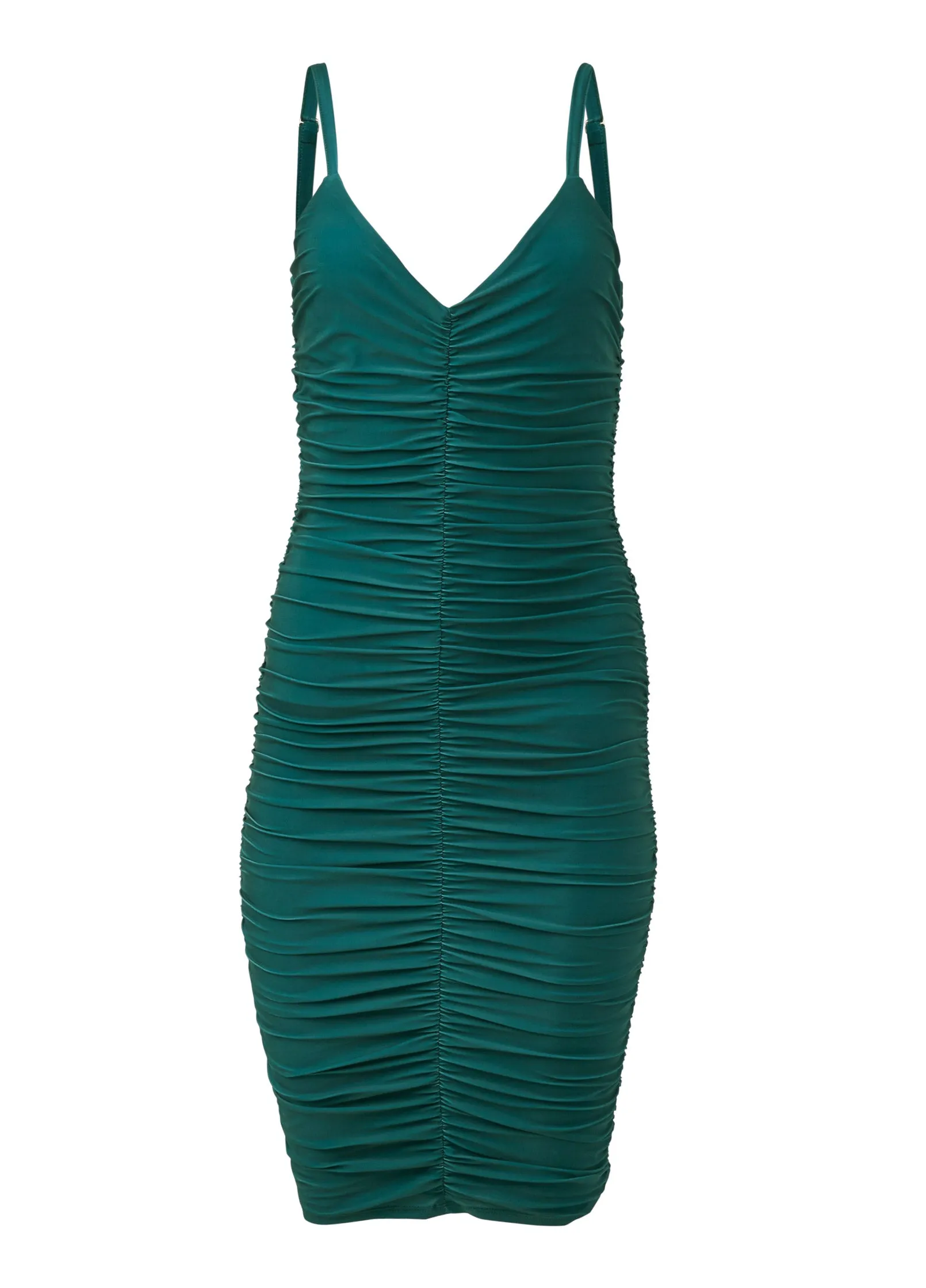 Ruched Mini Dress - Green