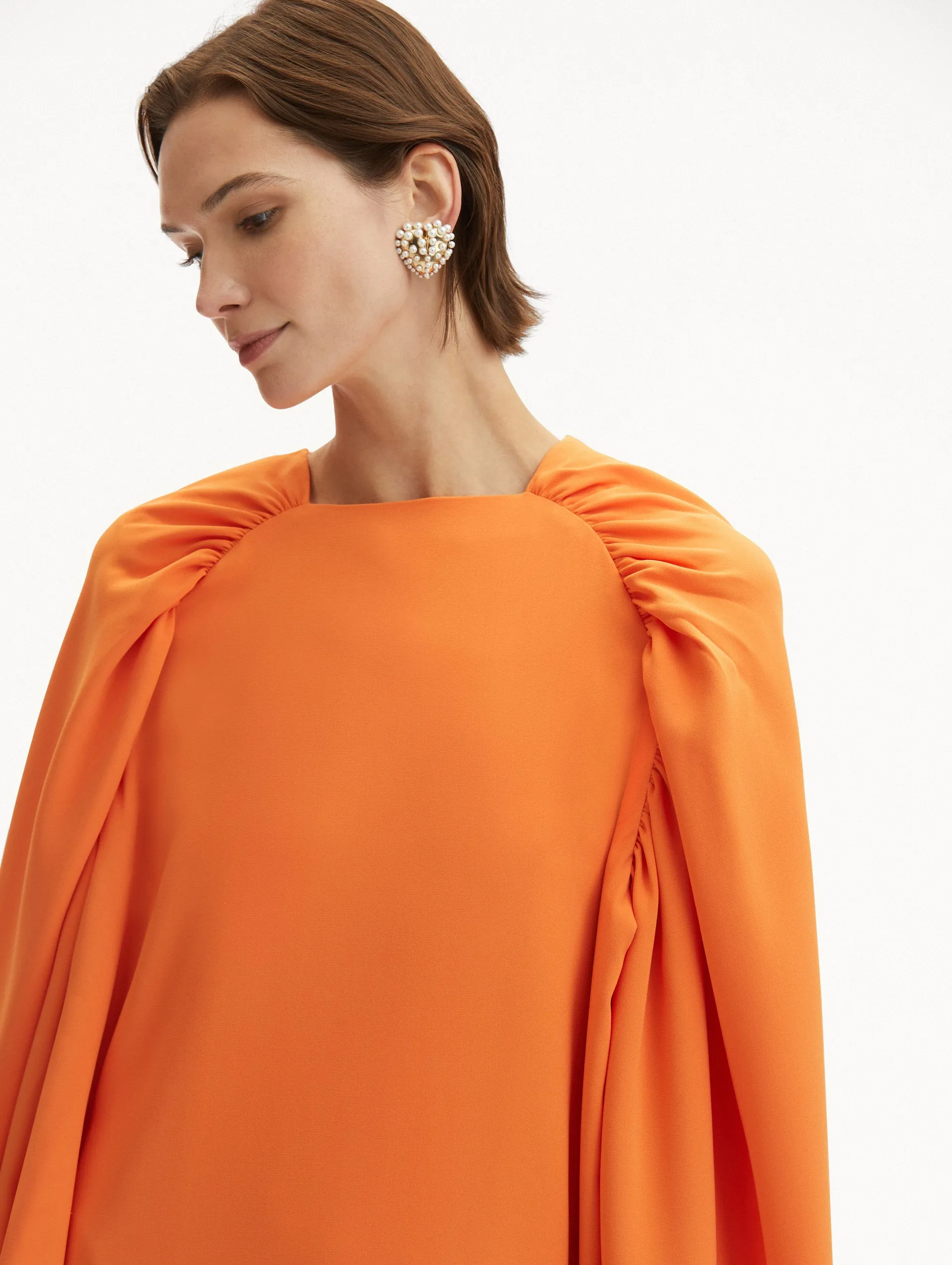Ruched Shoulder Georgette Caftan