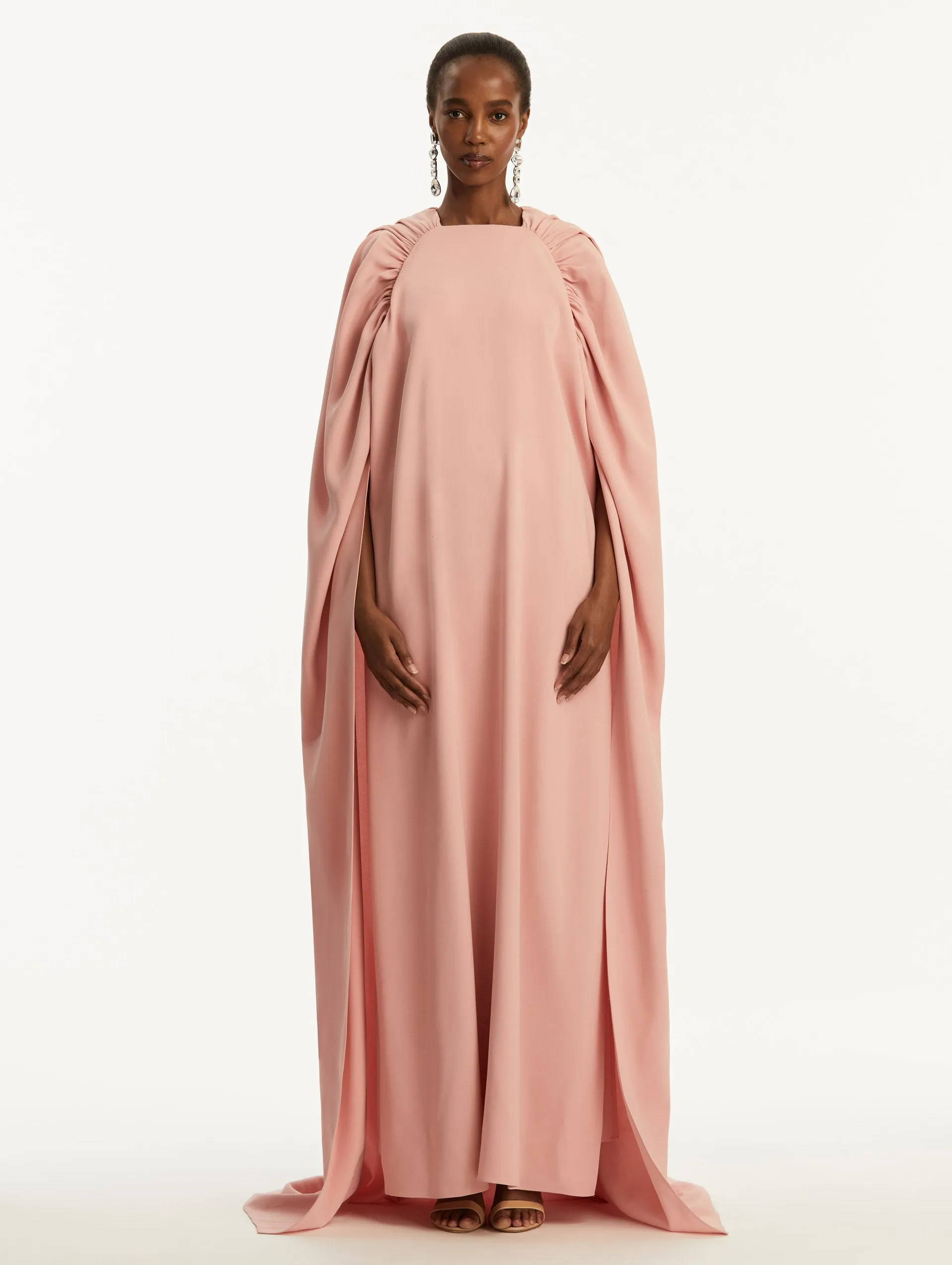Ruched Shoulder Georgette Caftan