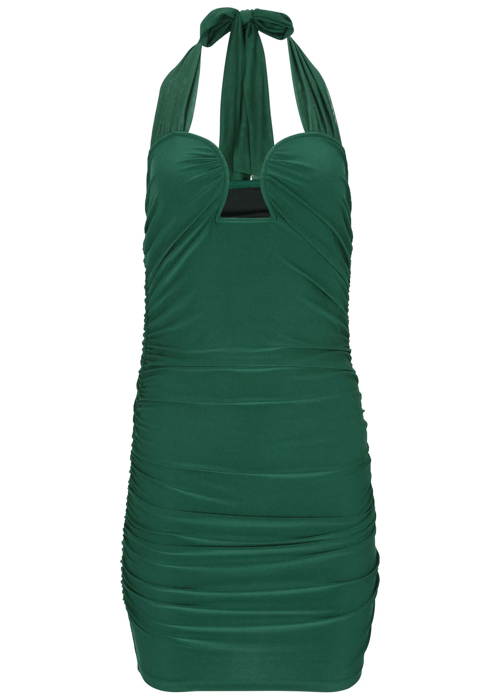 Ruched Side Ponte Mini - Tropical Green