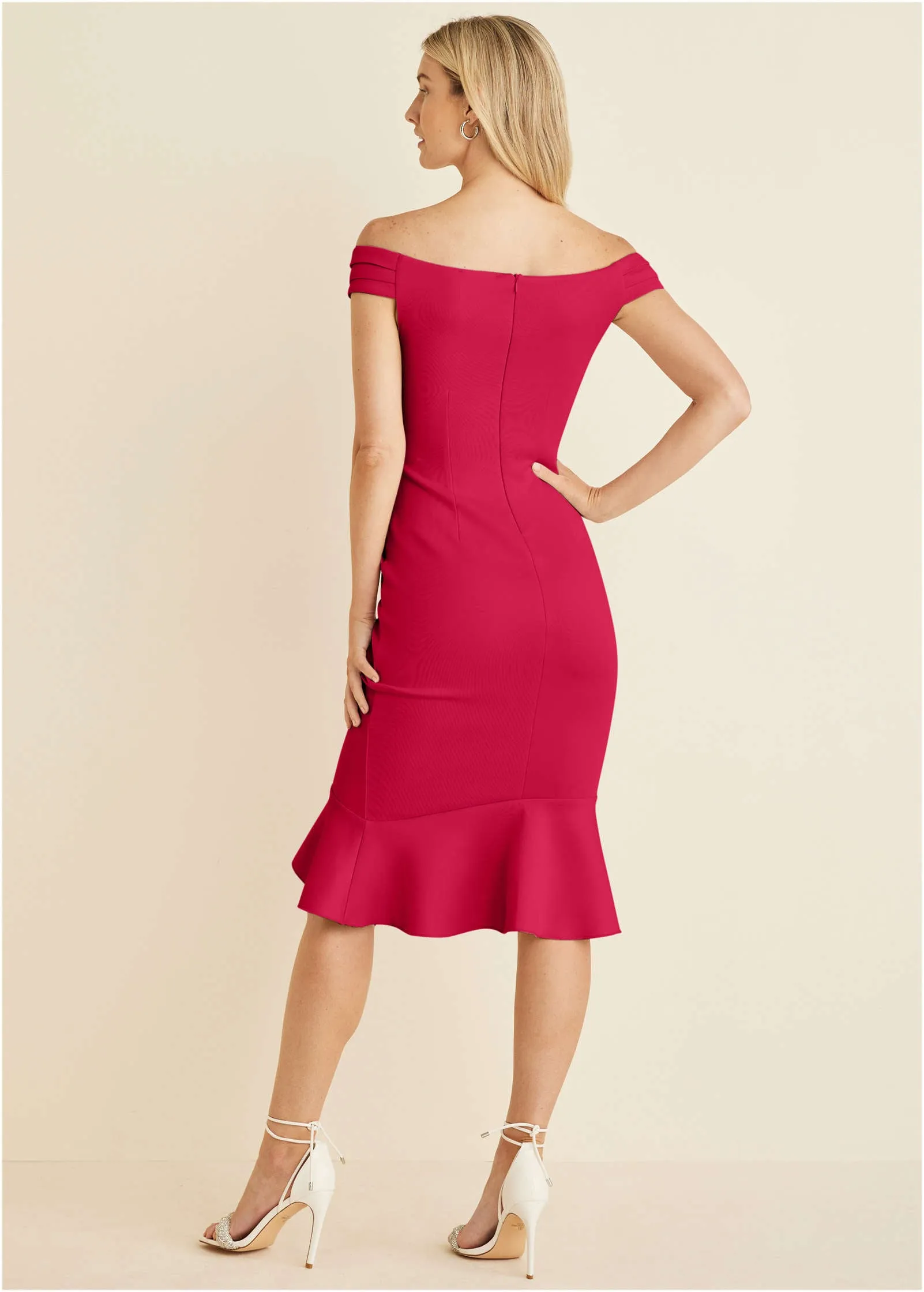 Ruffle Detail Dress - Barberry