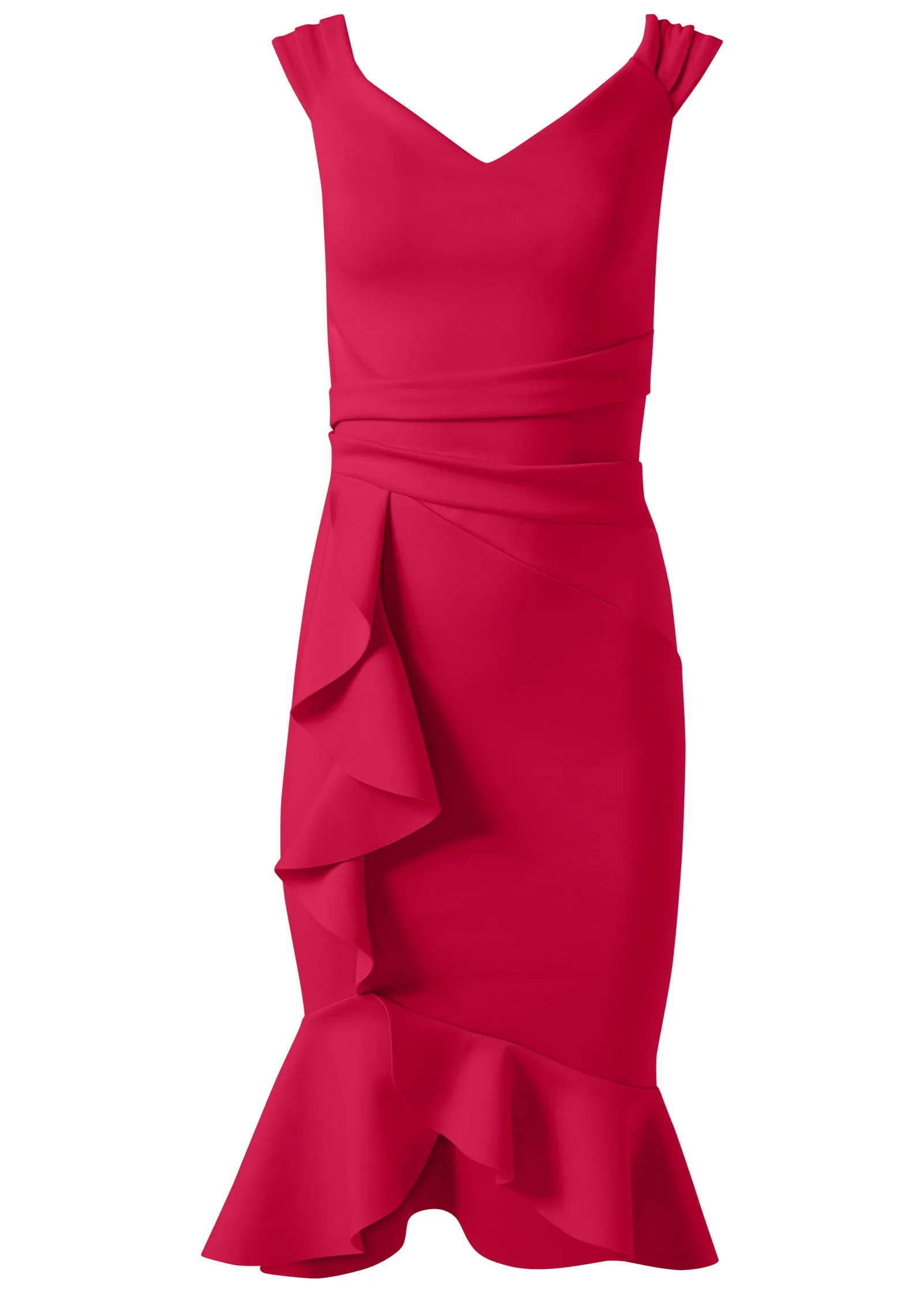 Ruffle Detail Dress - Barberry