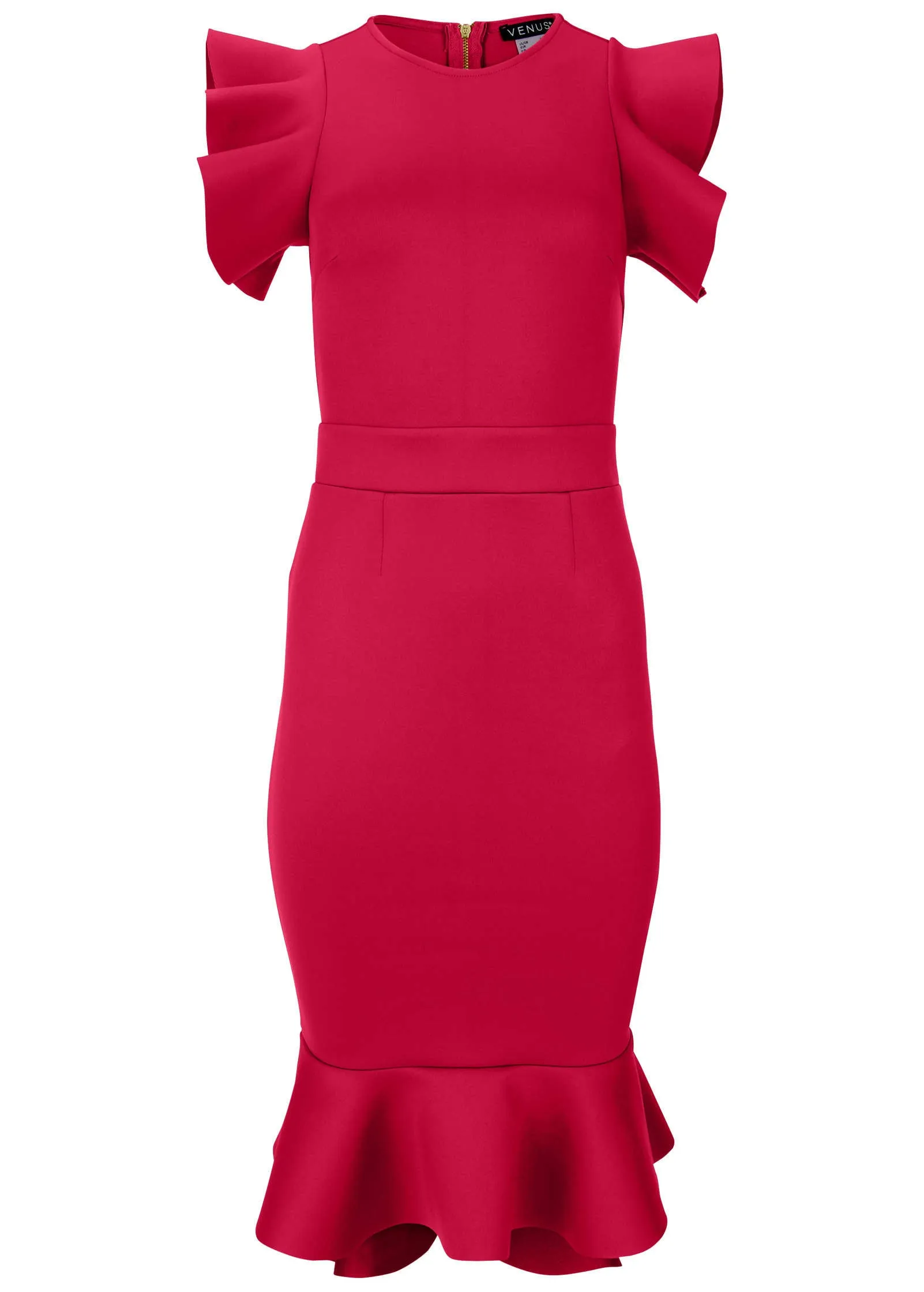Ruffle Detail Dress - Barberry