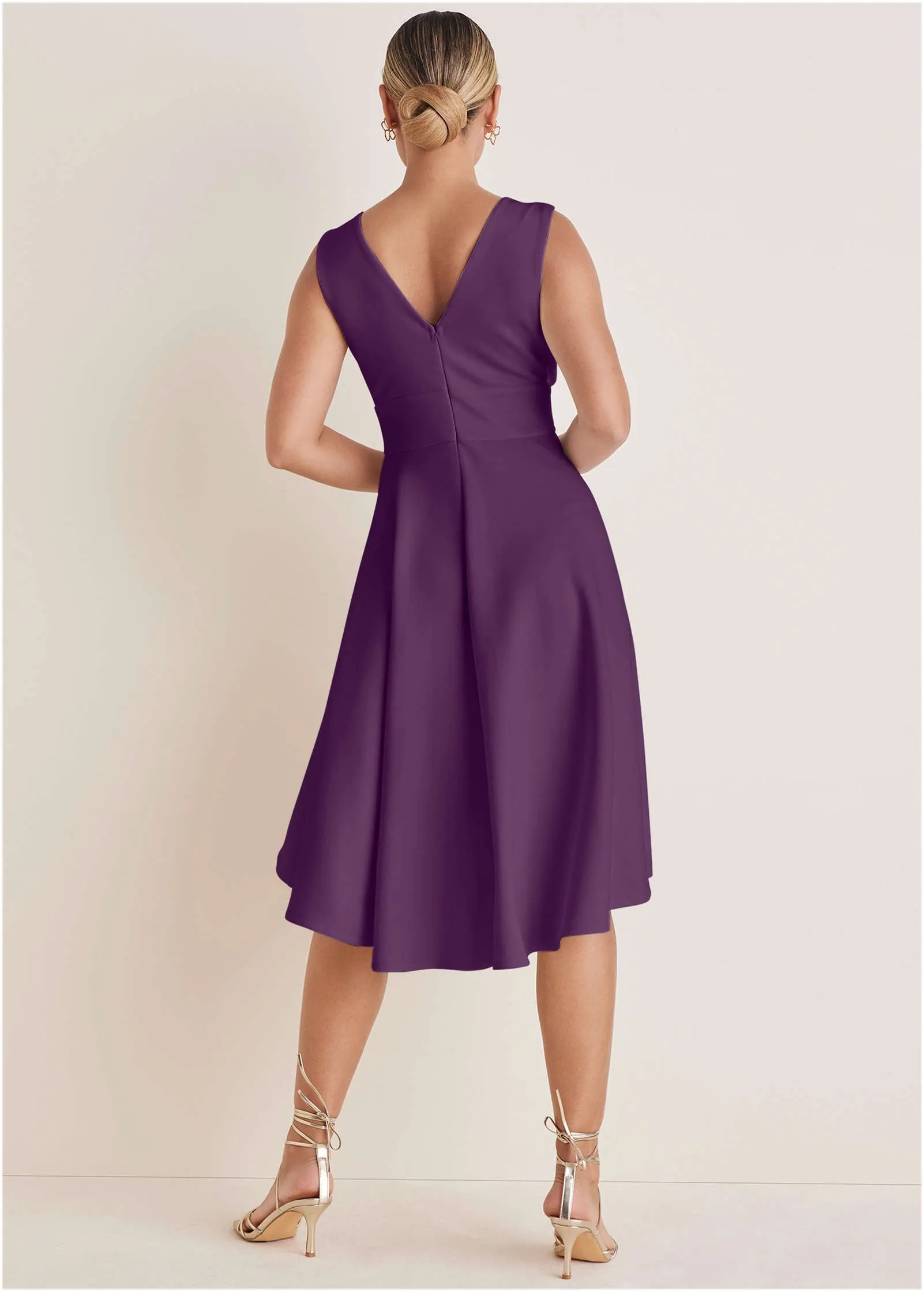 Ruffle High-Low Dress  - Purple