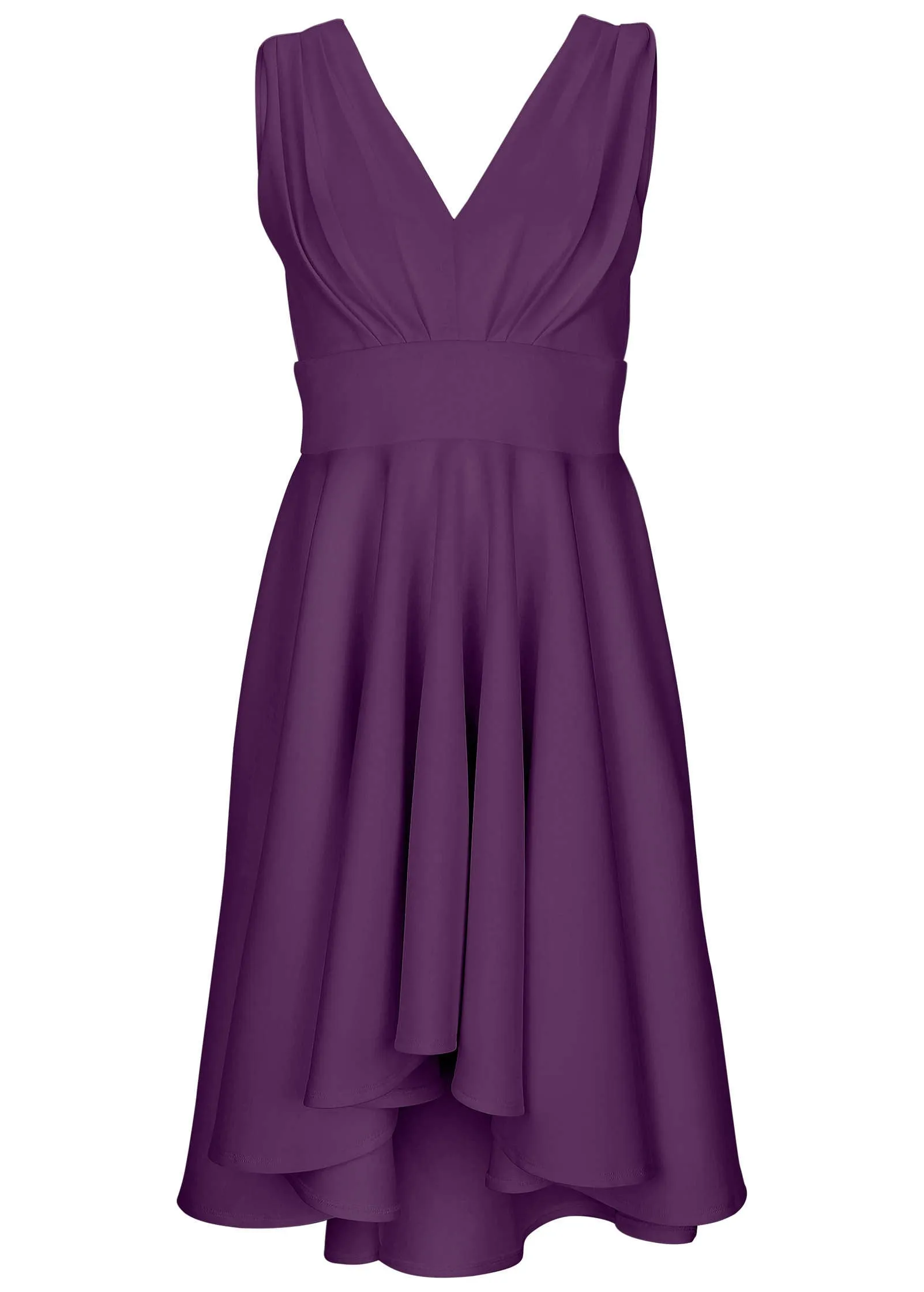 Ruffle High-Low Dress  - Purple