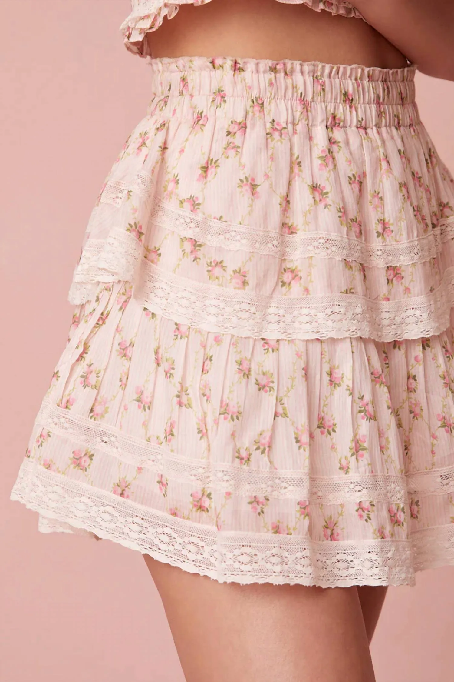 Ruffle Mini Skirt In Cherry Kisses