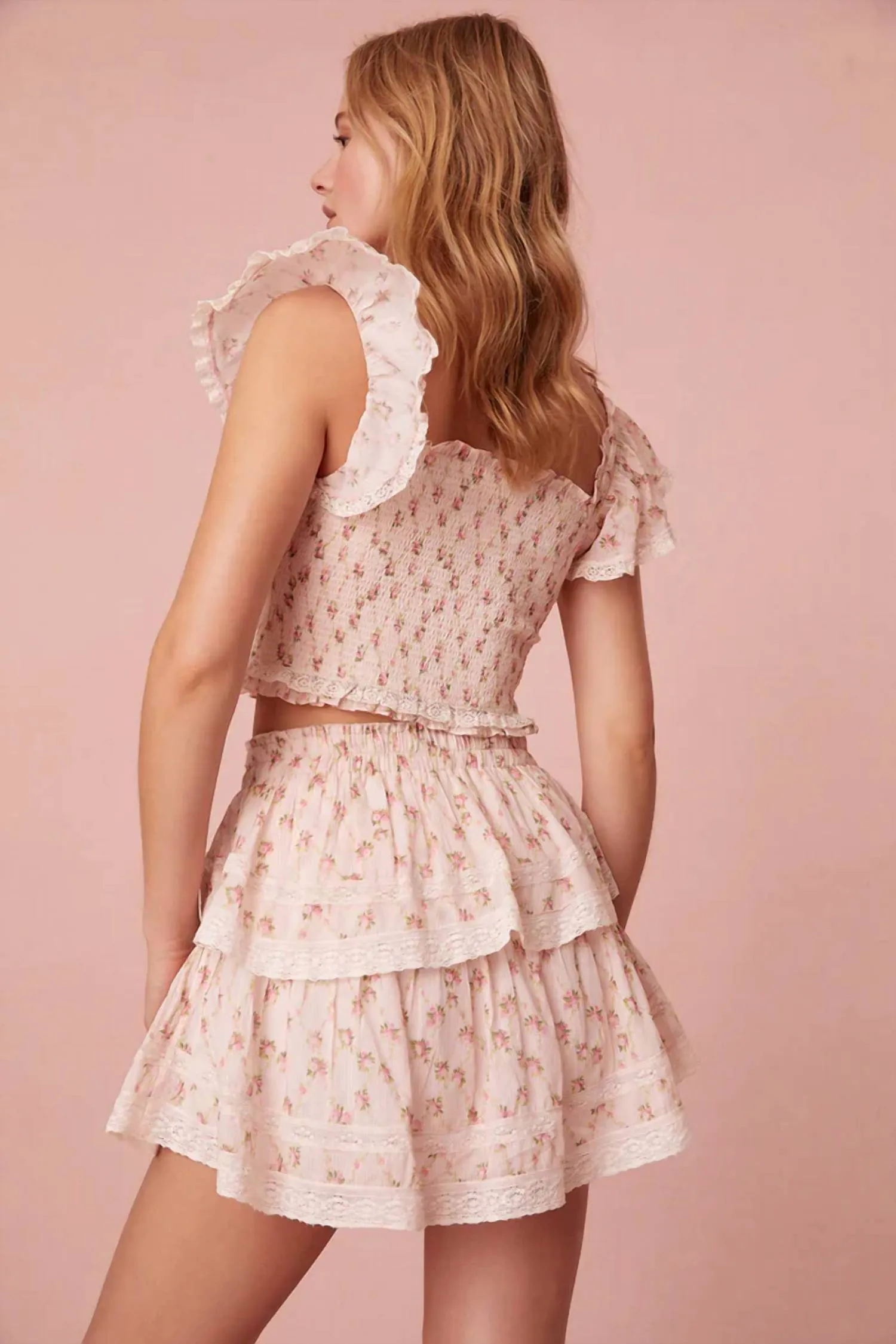 Ruffle Mini Skirt In Cherry Kisses