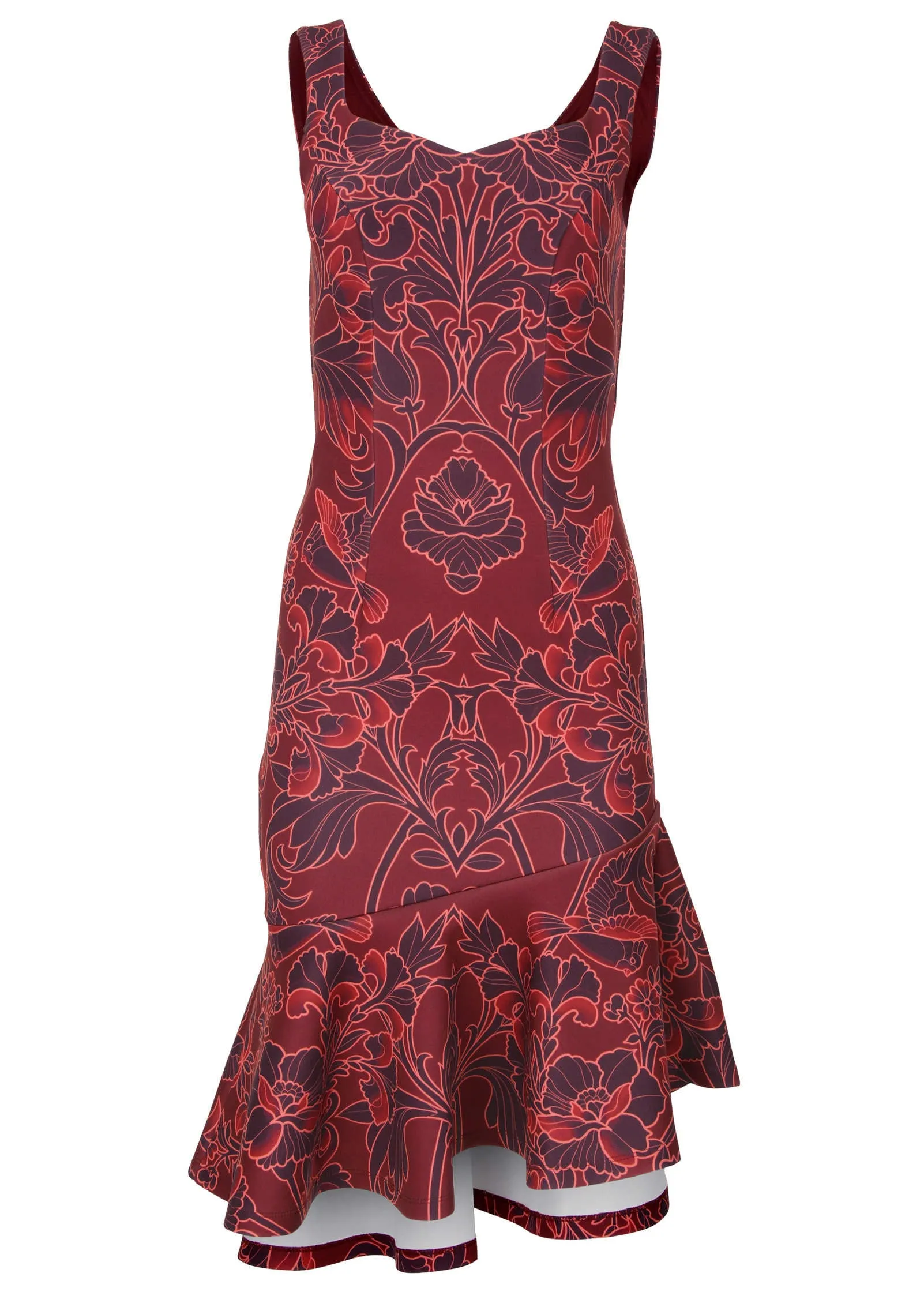 Ruffle Trim Detail Dress - Nouveau Tapestry