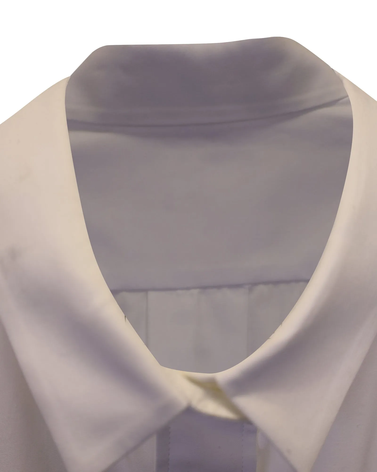 Sacai Button-Down with Pleated Hem in White Polyester
