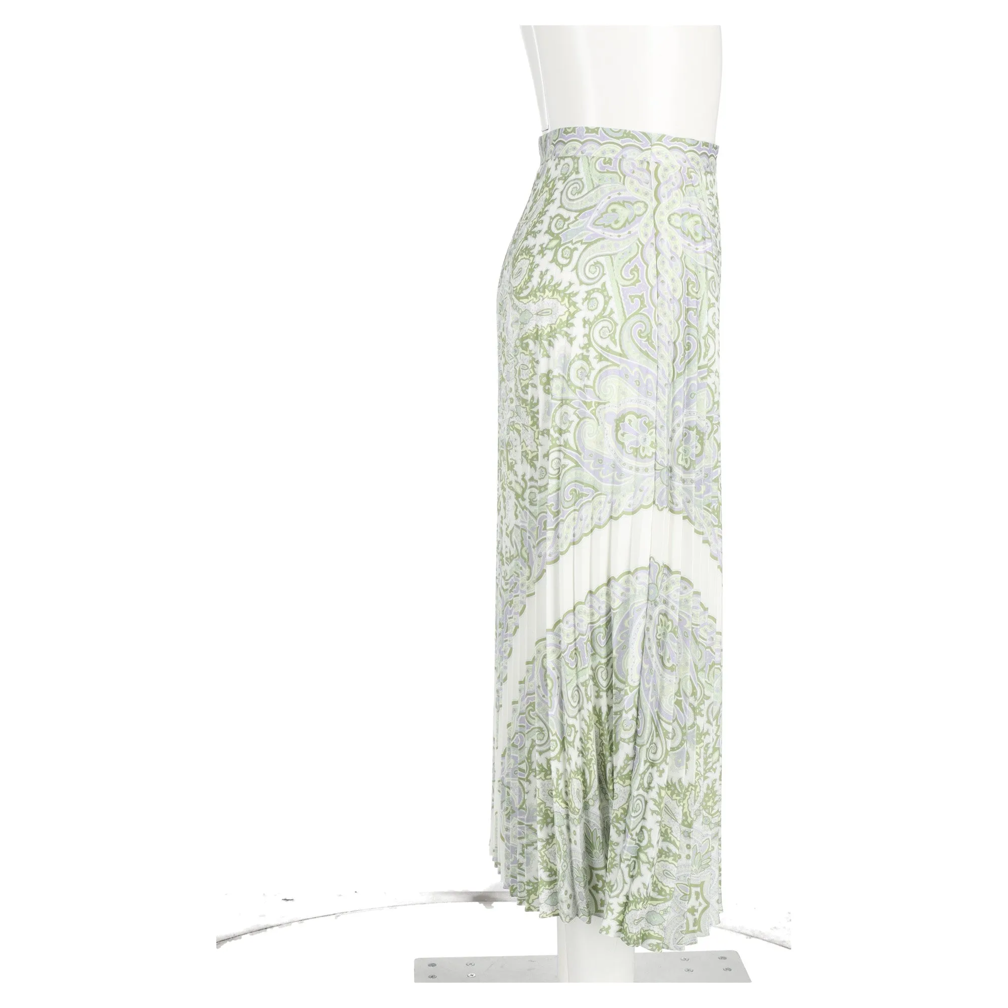 Sandro Paris Pleated Print Midi Skirt in Multicolor Viscose