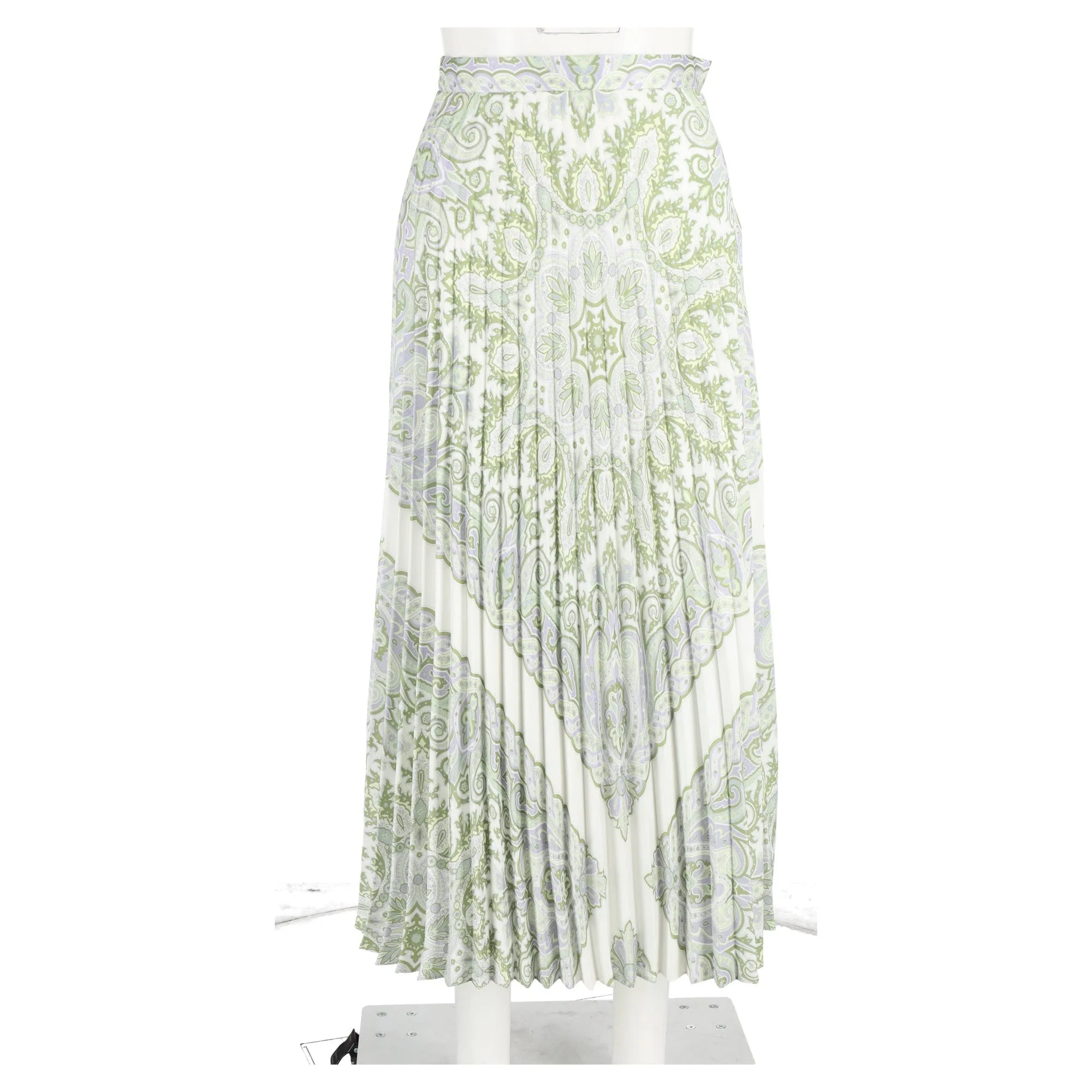 Sandro Paris Pleated Print Midi Skirt in Multicolor Viscose