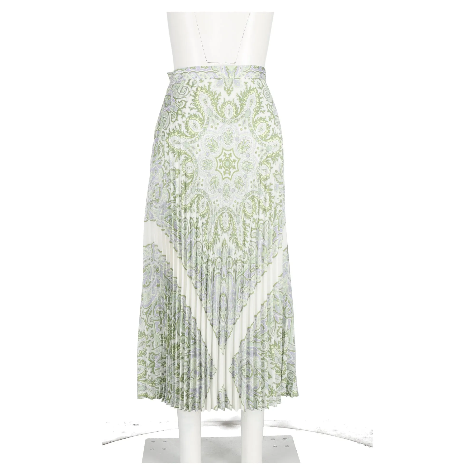 Sandro Paris Pleated Print Midi Skirt in Multicolor Viscose