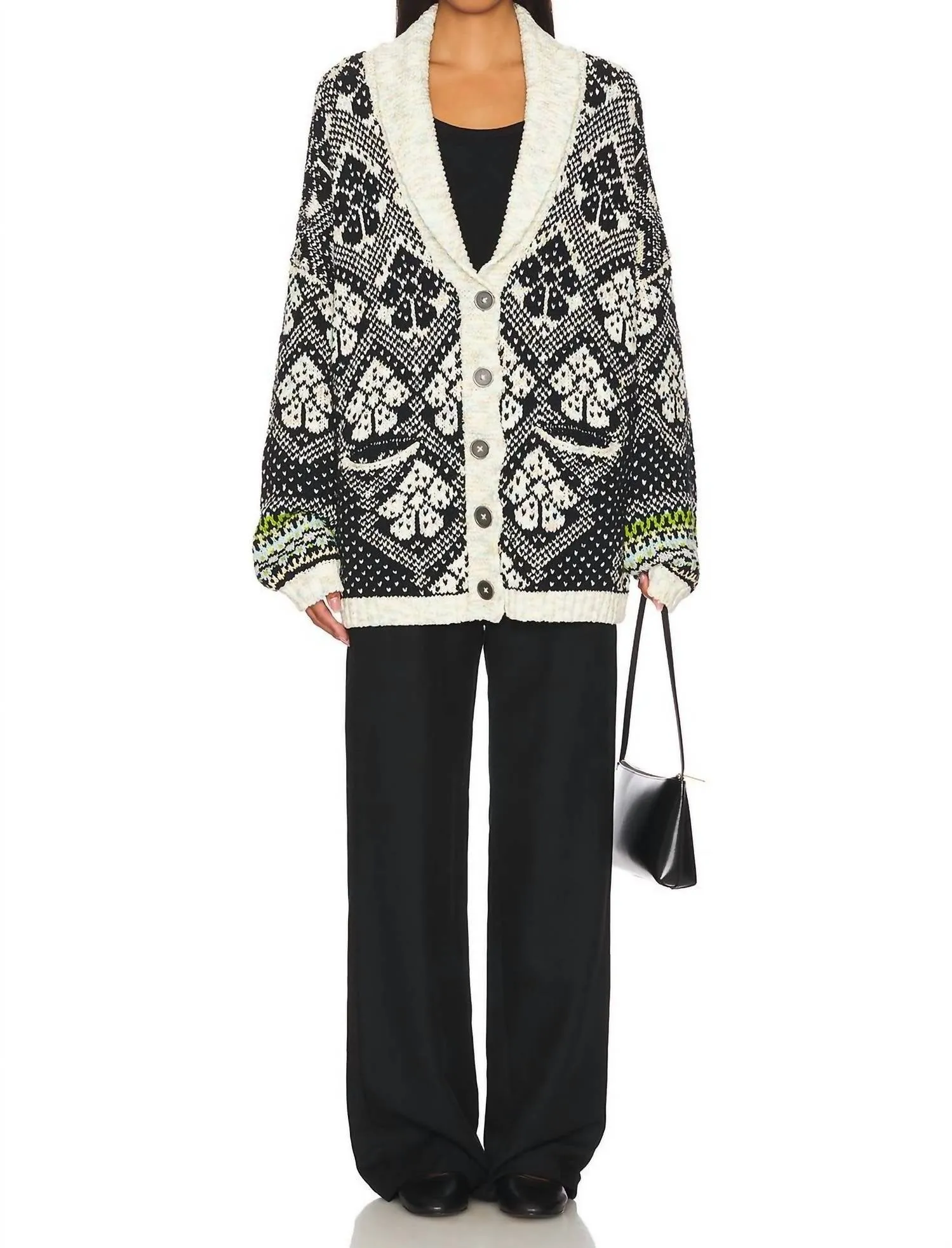 Sasha Cardigan In Onyx Blossom Combo