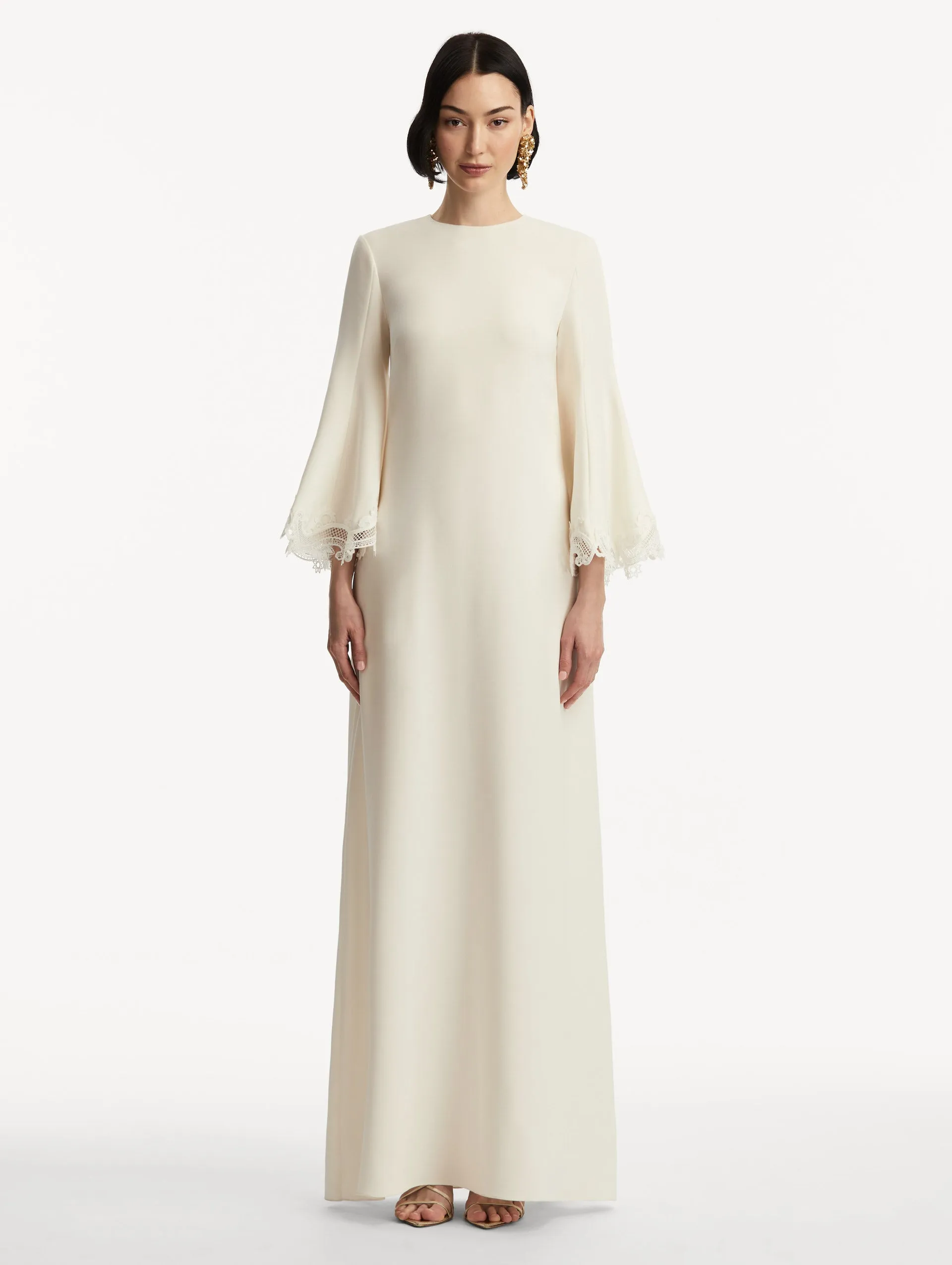 Scroll Guipure-Detailed Caftan