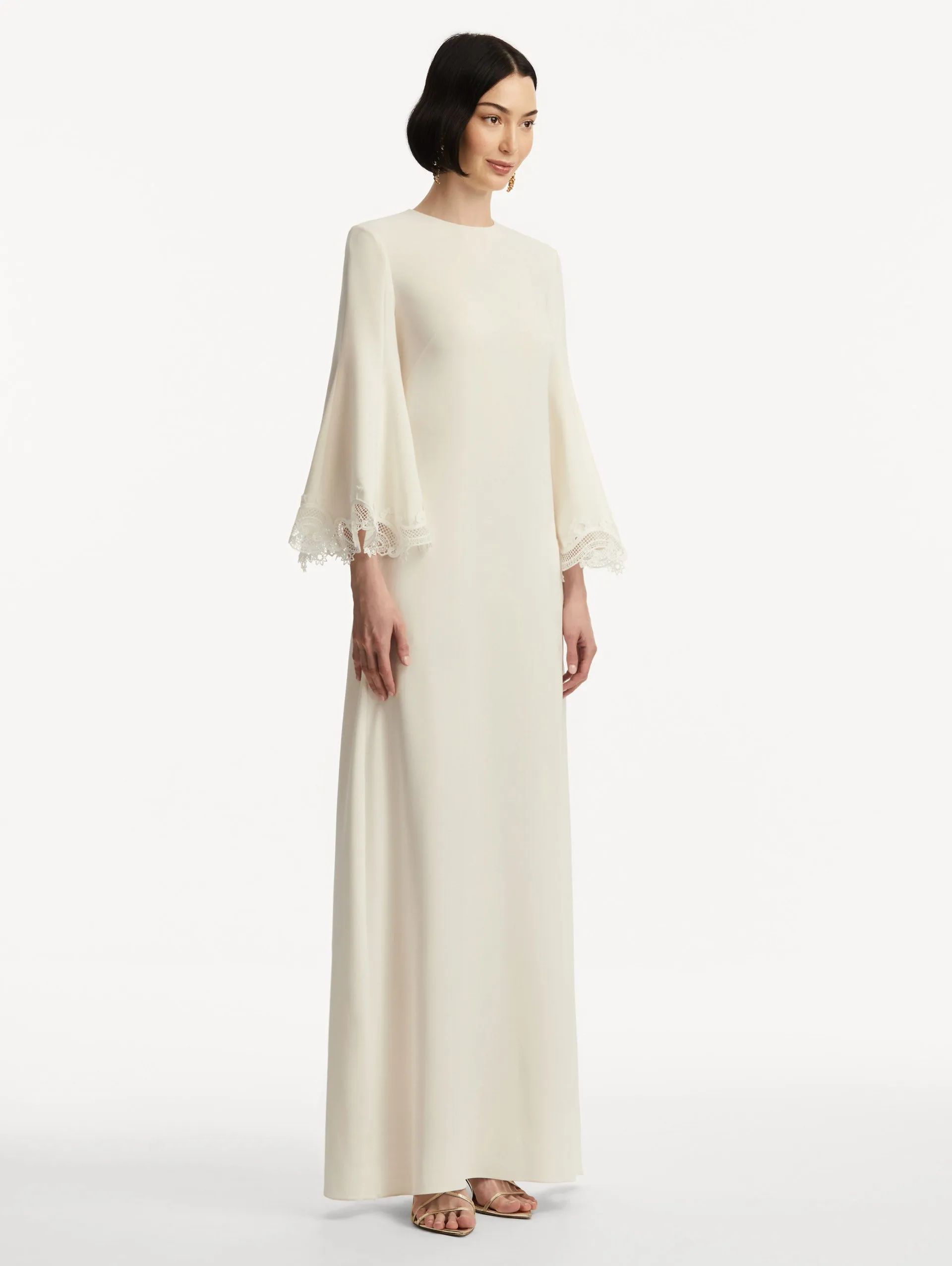 Scroll Guipure-Detailed Caftan