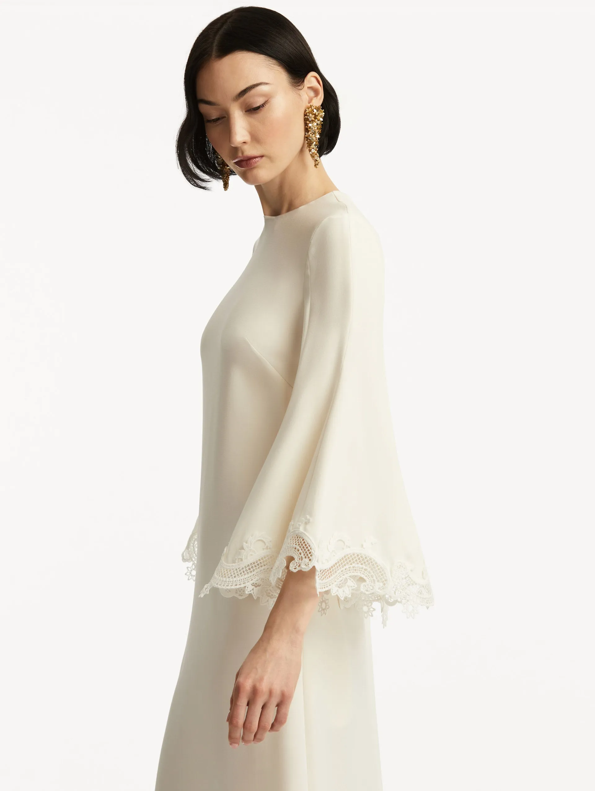 Scroll Guipure-Detailed Caftan