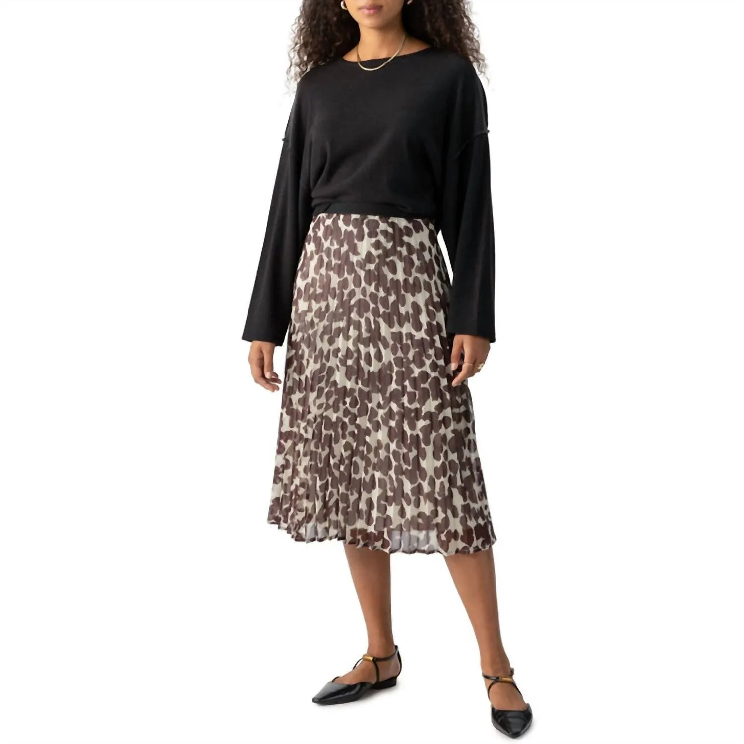 Seeing Spots Pleated Skirt In Chocolate Spots