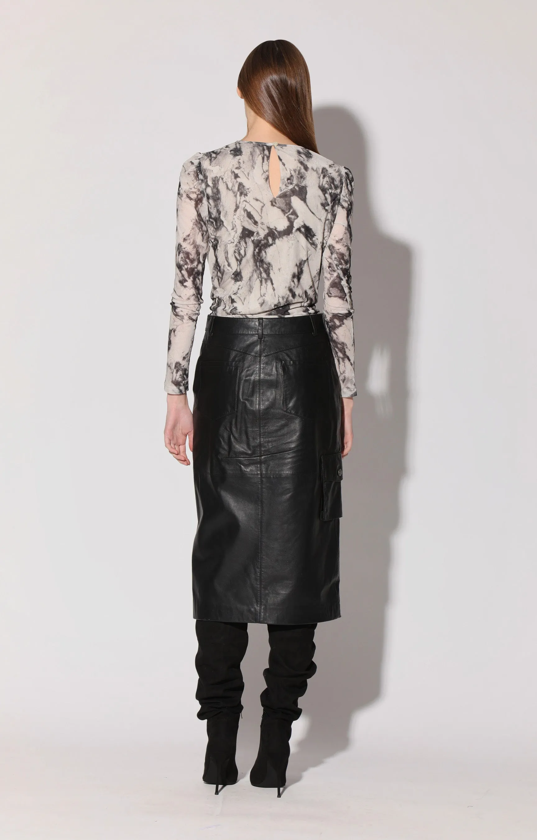 Selene Skirt, Black - Leather