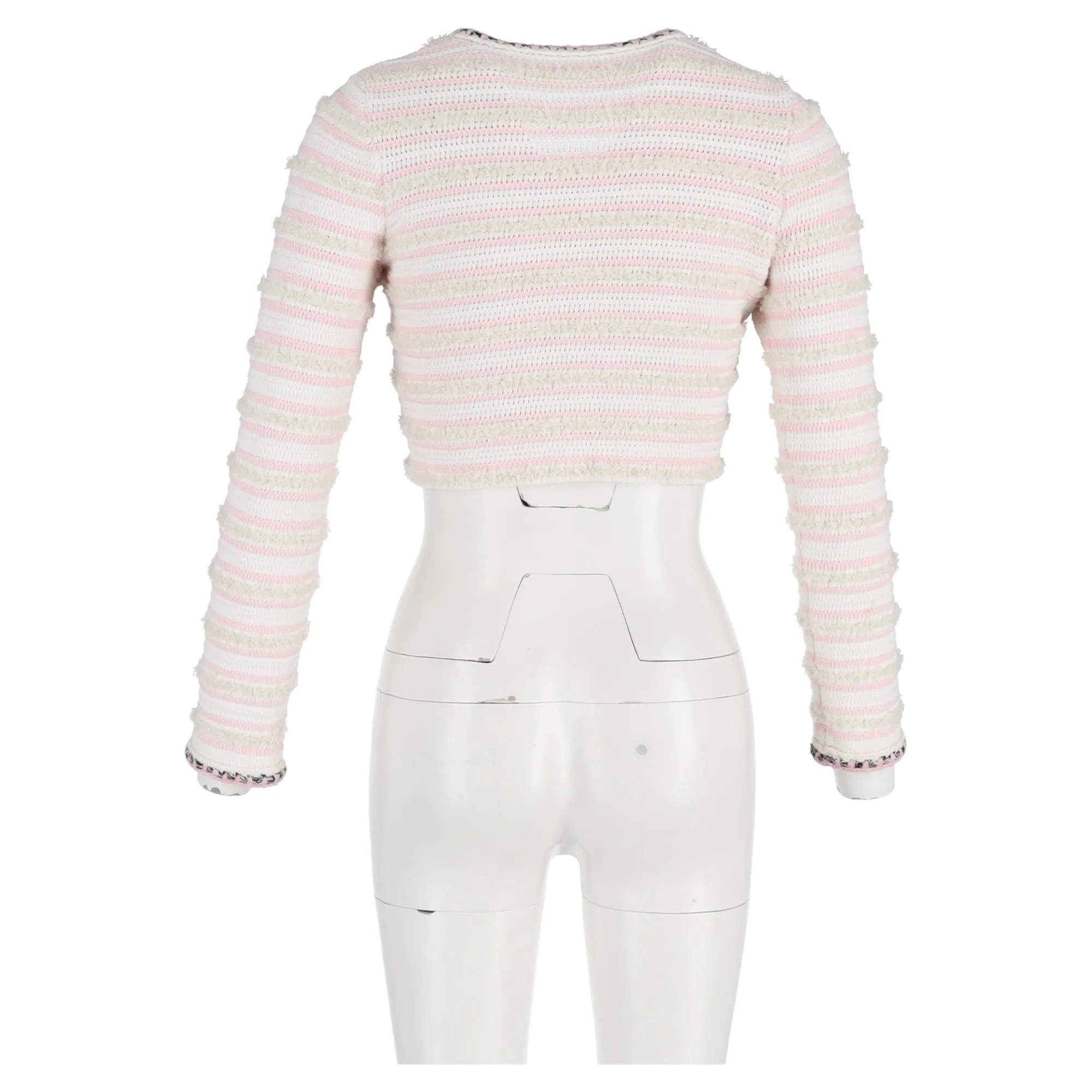 Self-Portrait Cropped Embellished Cardigan in Multicolor Cotton
