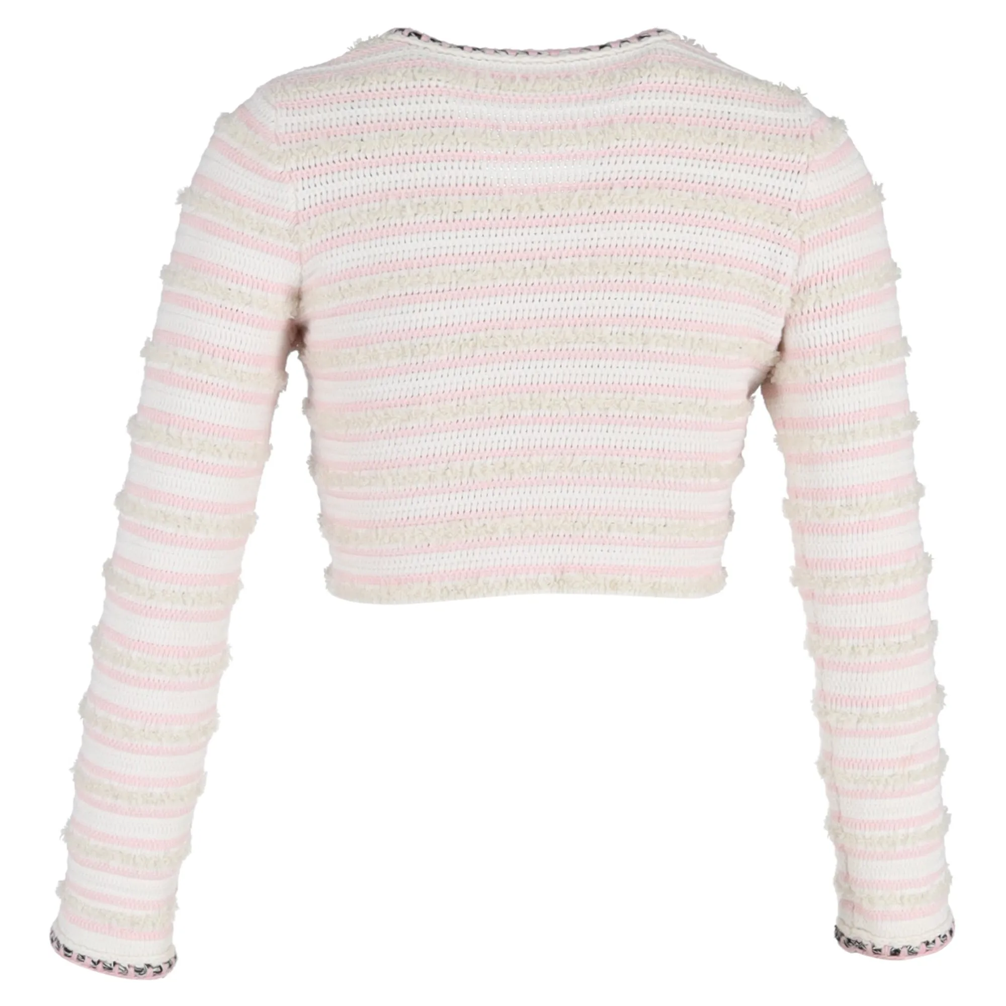 Self-Portrait Cropped Embellished Cardigan in Multicolor Cotton