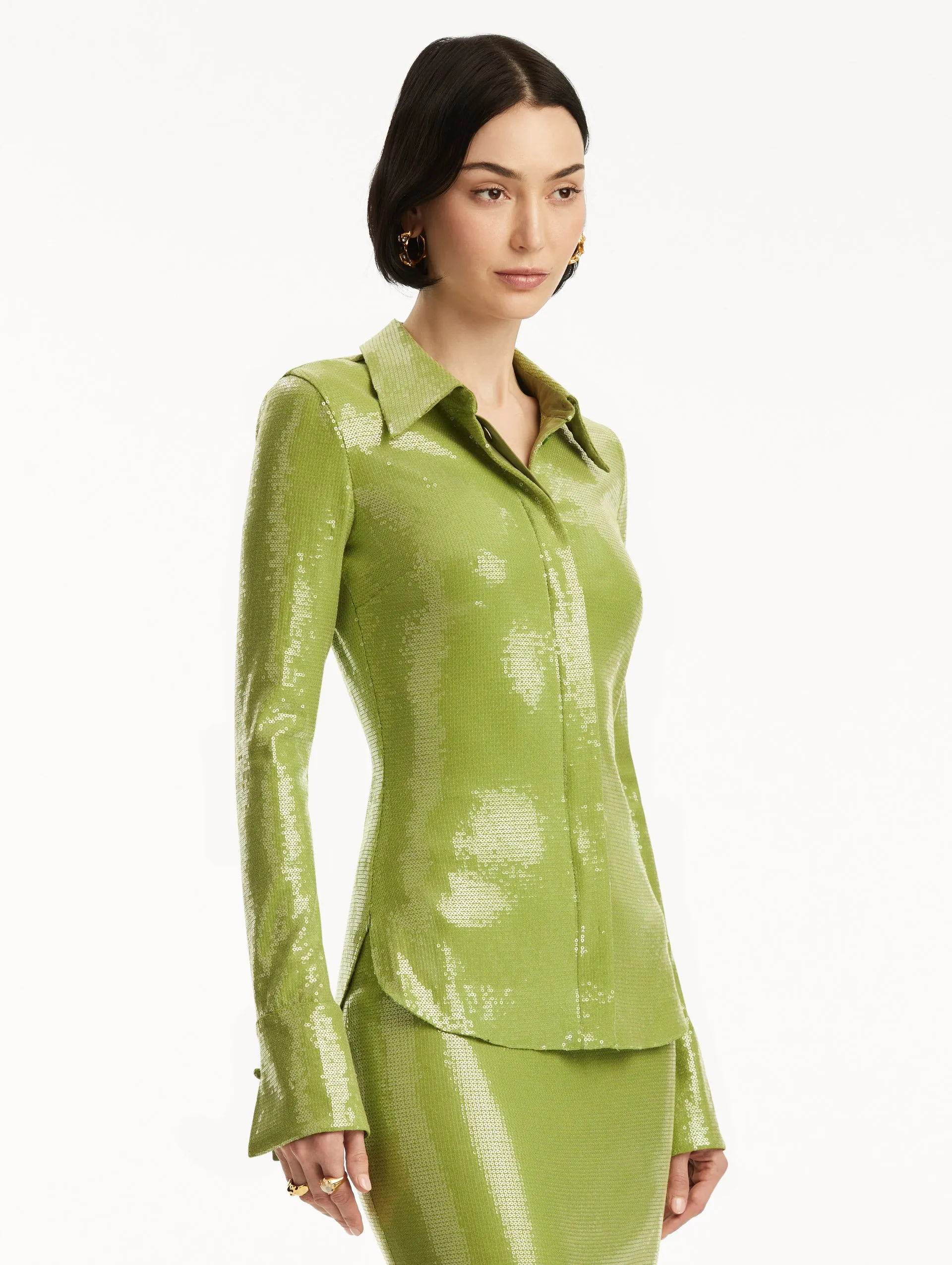 Sequin Jersey Blouse