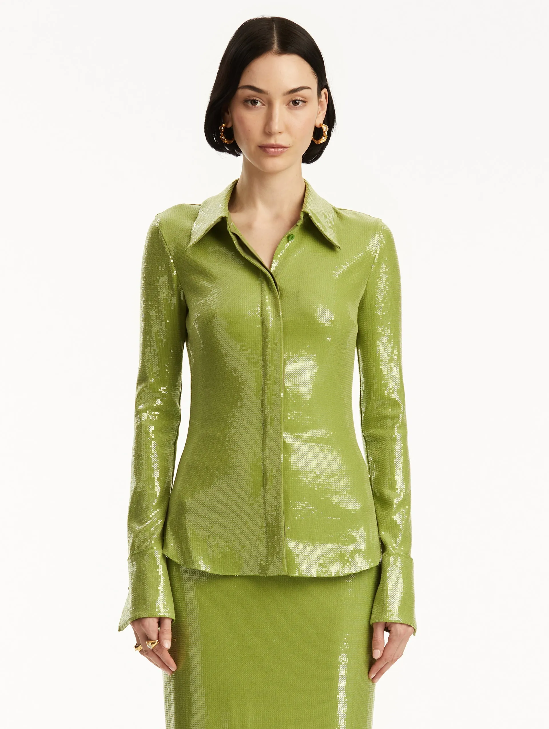 Sequin Jersey Blouse