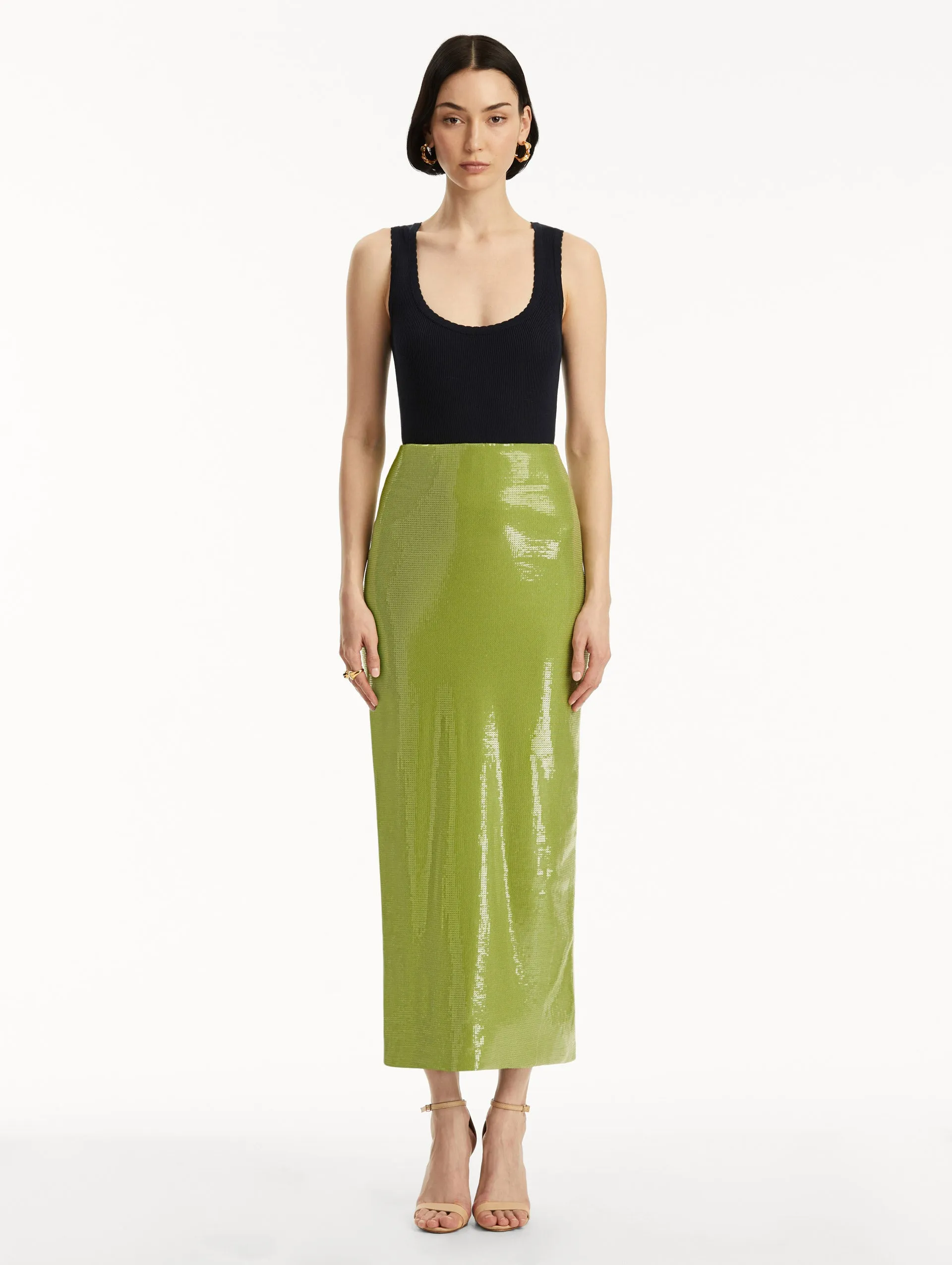 Sequin Jersey Pencil Skirt