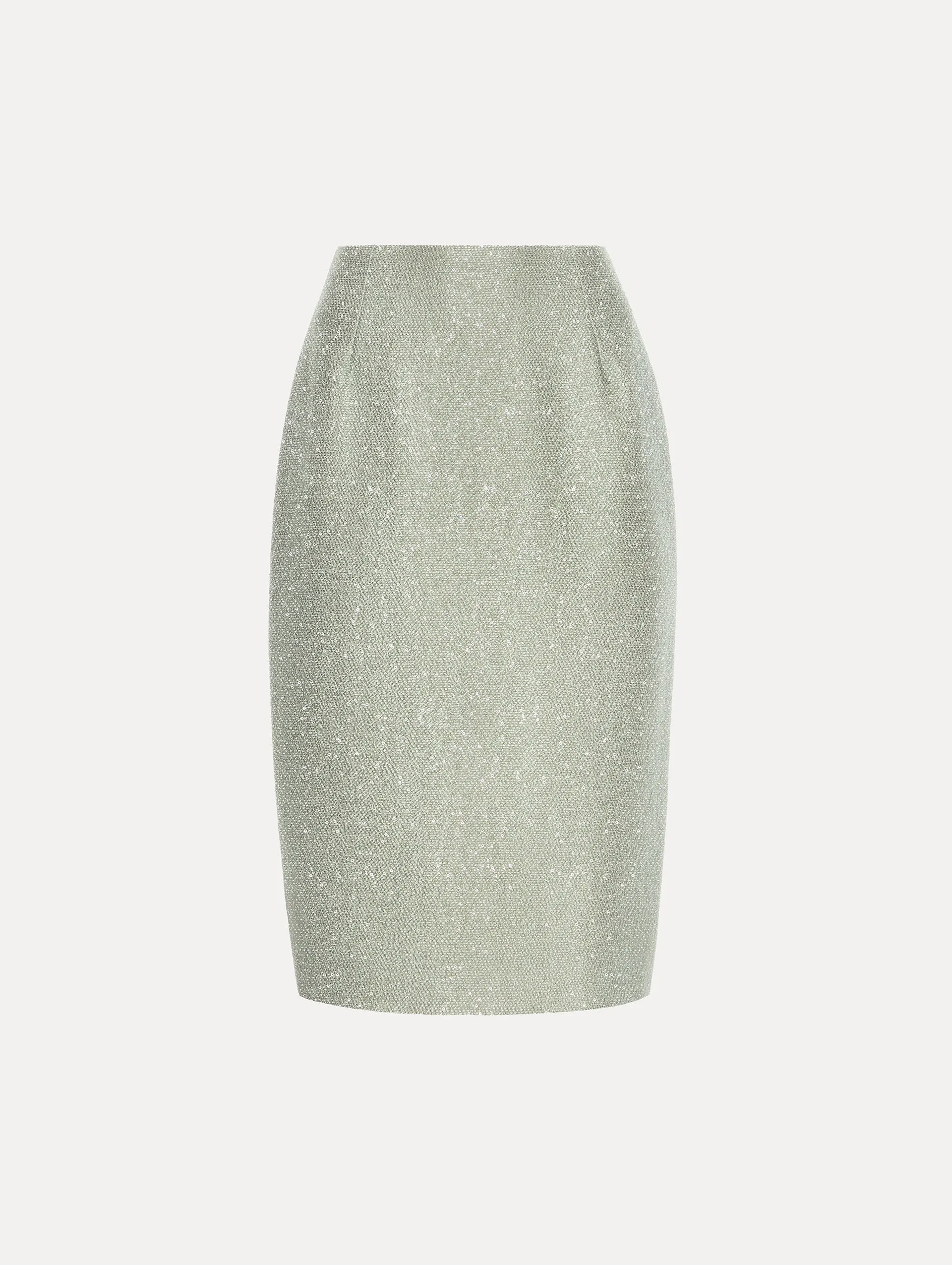 Sequin Tweed Pencil Skirt