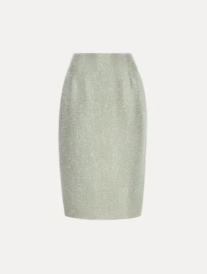 Sequin Tweed Pencil Skirt