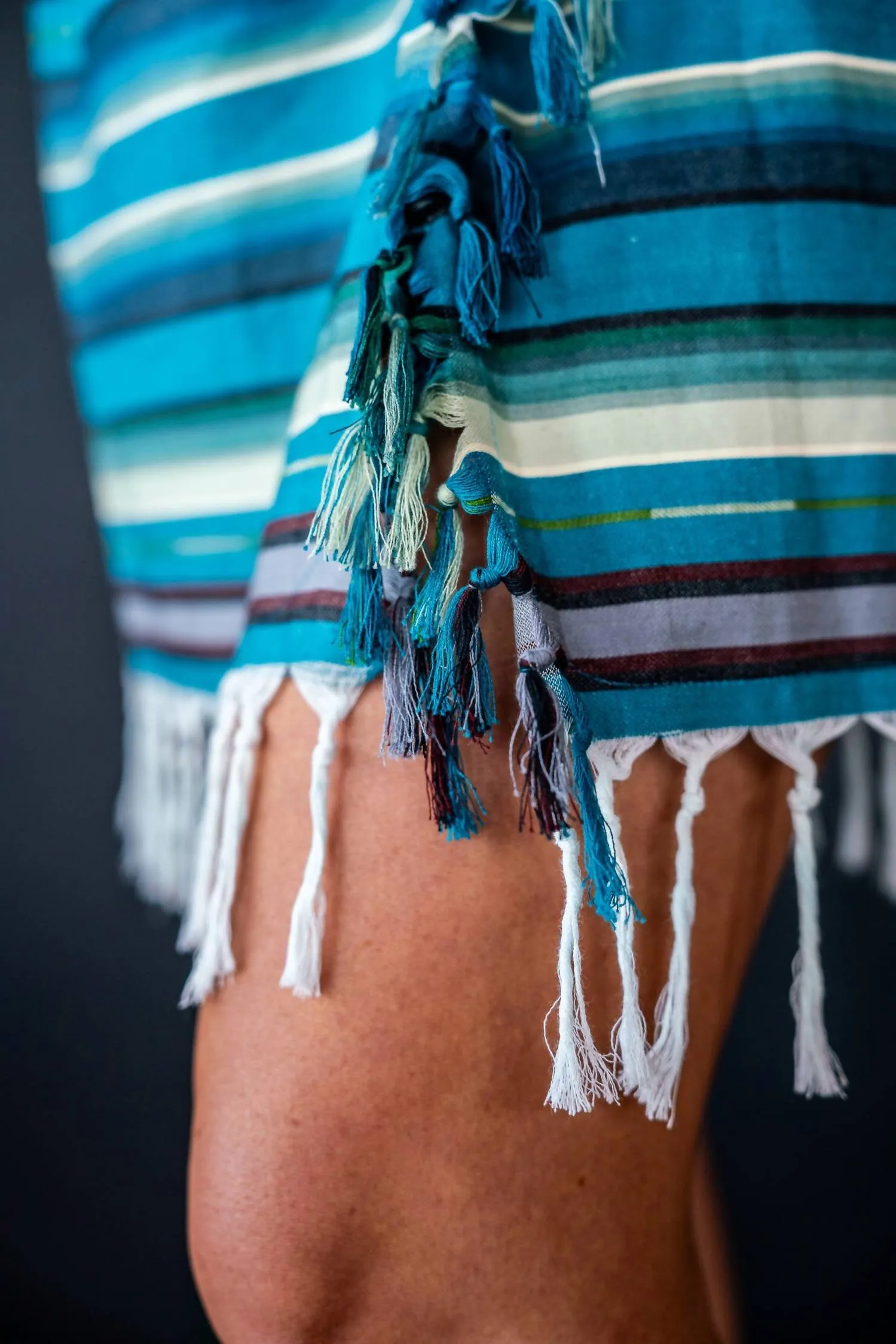 Serape Wrap Skirt In Blue
