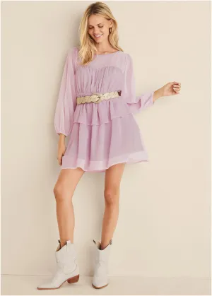 Sheer Beauty Mini Dress - Lilac