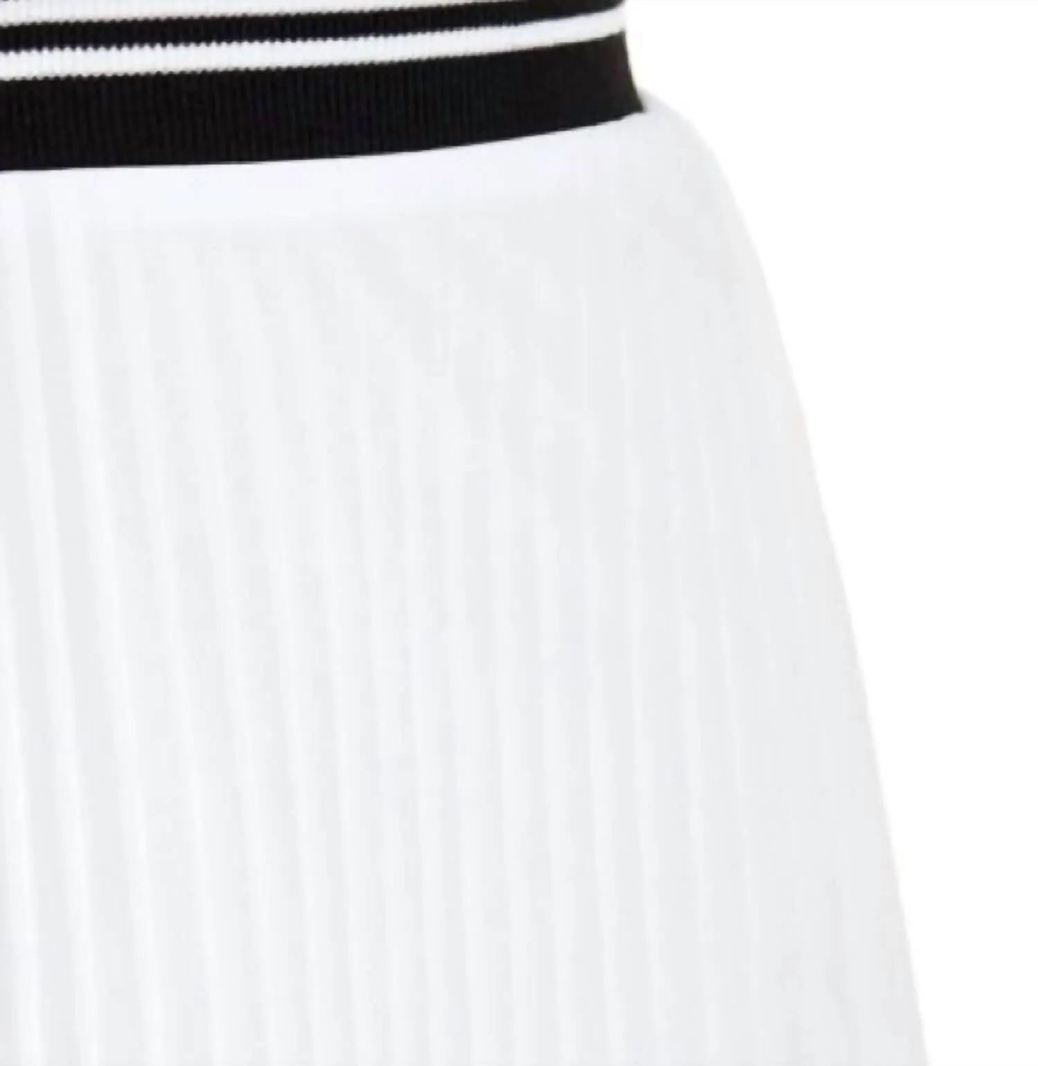 Sheer Uneven Hem Pleated Midi Skirt In White