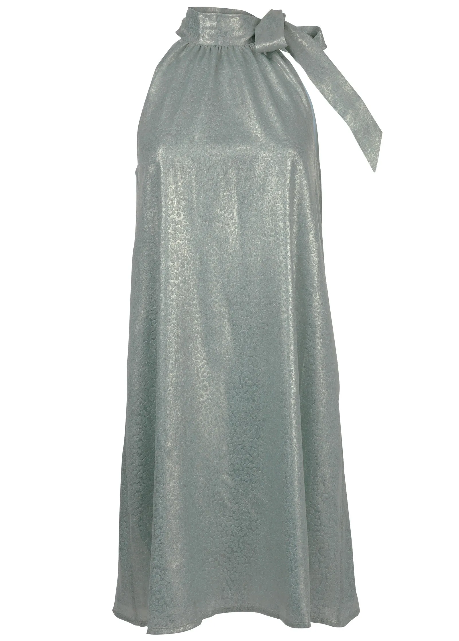 Shimmer Jacquard Mini Dress - Seafoam